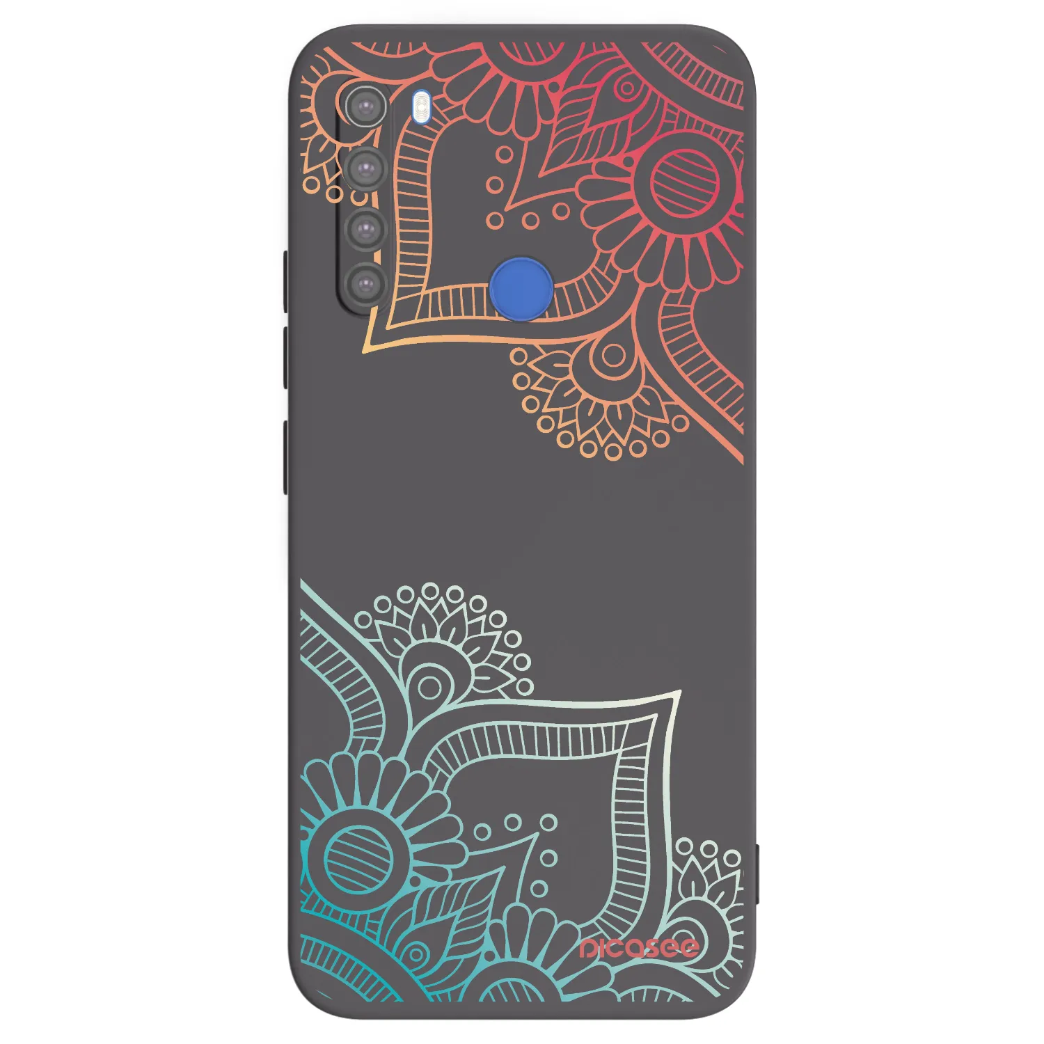 Picasee Xiaomi Redmi Note 8T Hülle - Schwarzes Silikon - Blumenmuster