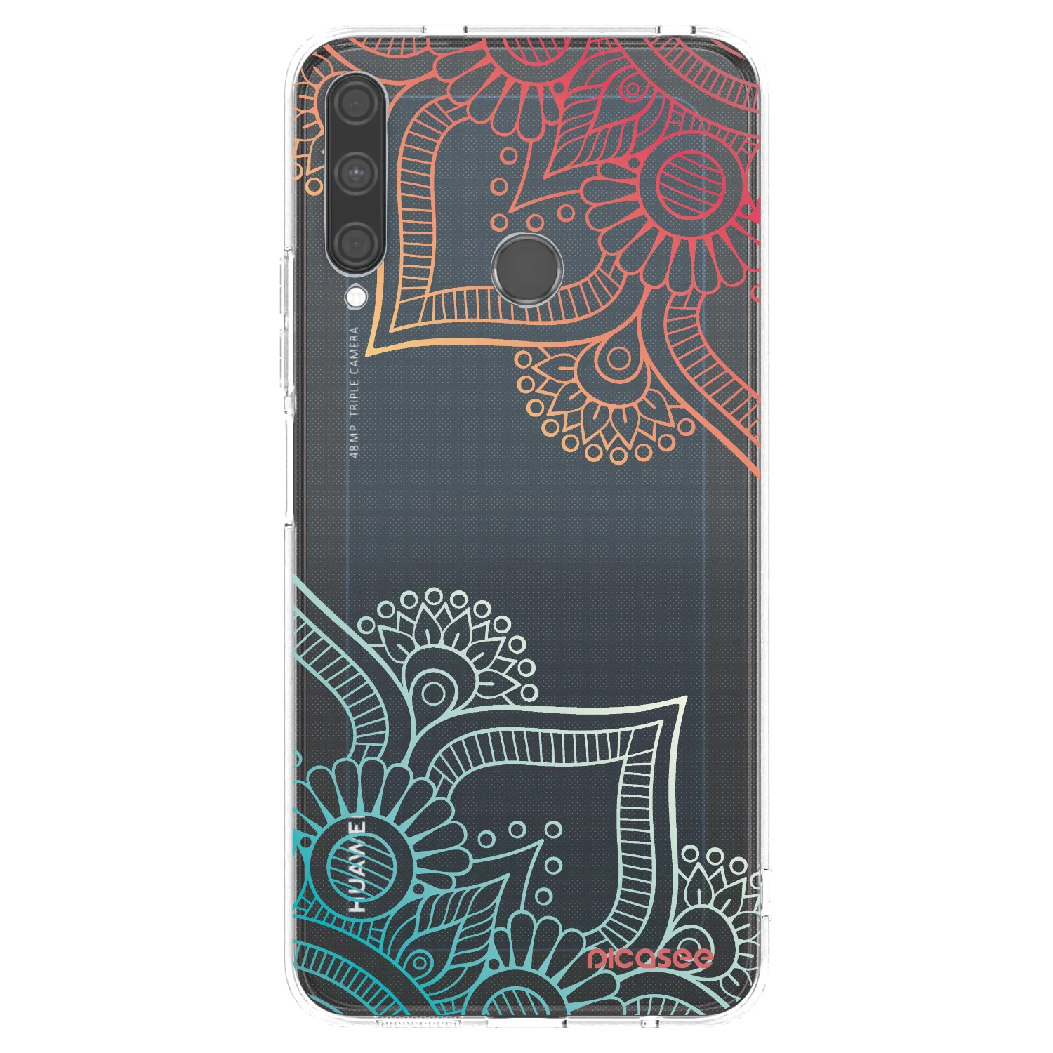 Picasee Huawei P40 Lite E Hülle - Transparentes Silikon - Blumenmuster