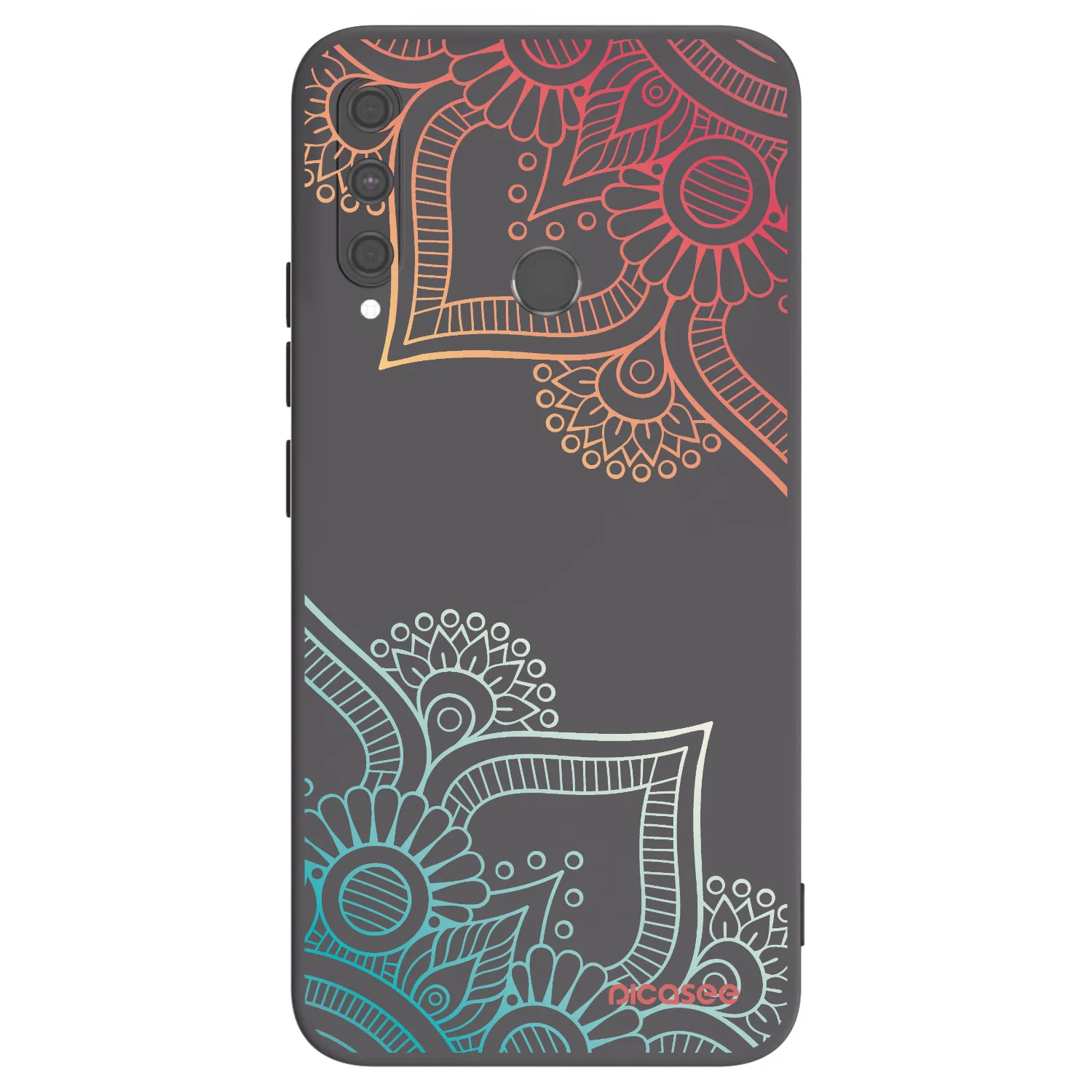 Picasee Huawei P40 Lite E Hülle - Schwarzes Silikon - Blumenmuster