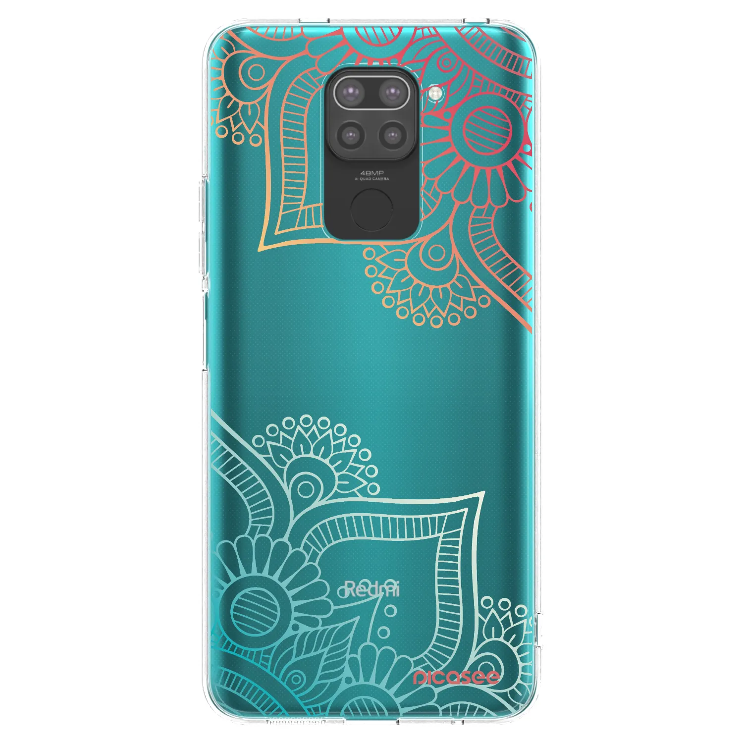 Picasee Xiaomi Redmi Note 9 Hülle - Schwarzes Silikon - Blumenmuster
