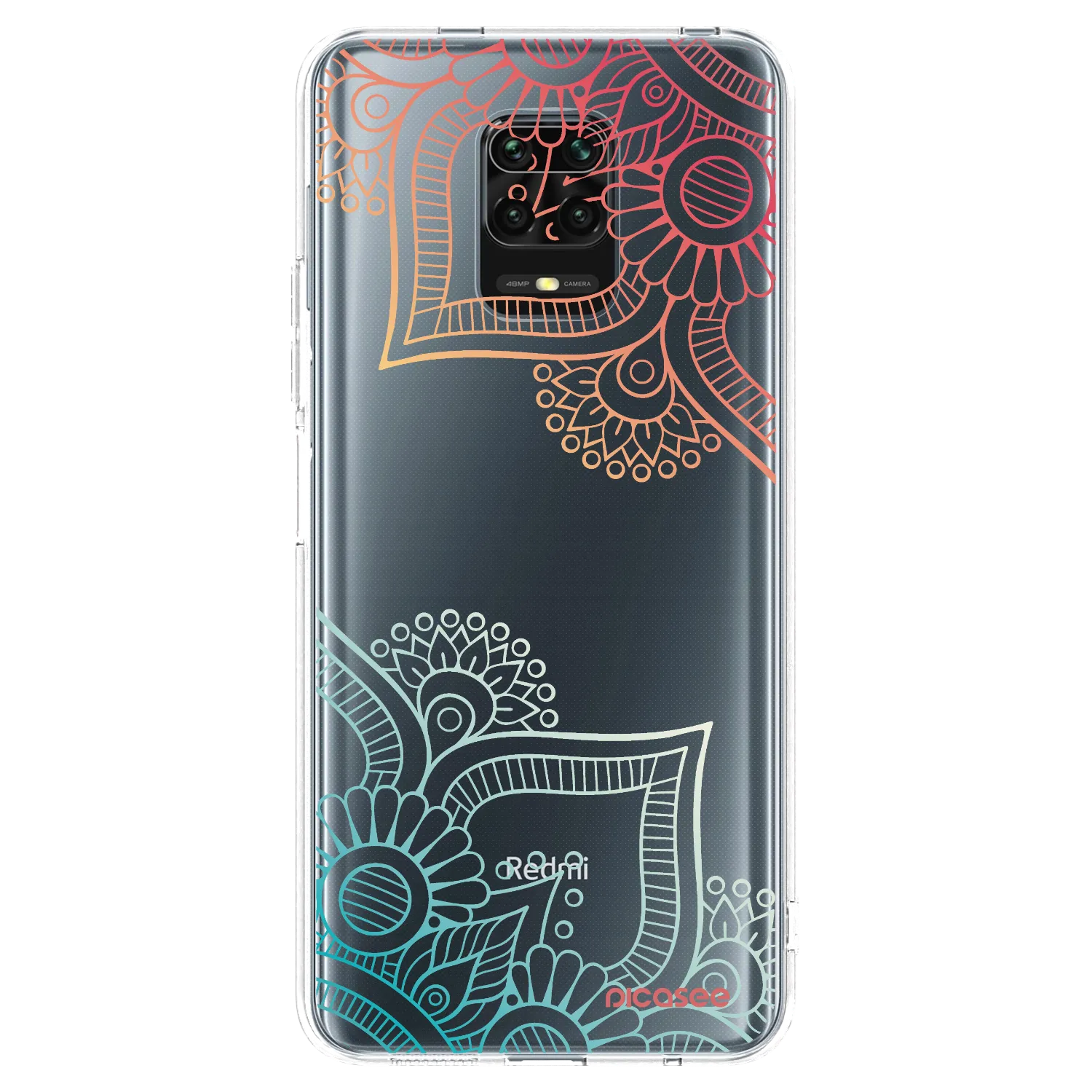 Picasee Xiaomi Redmi Note 9S Hülle - Transparentes Silikon - Blumenmuster