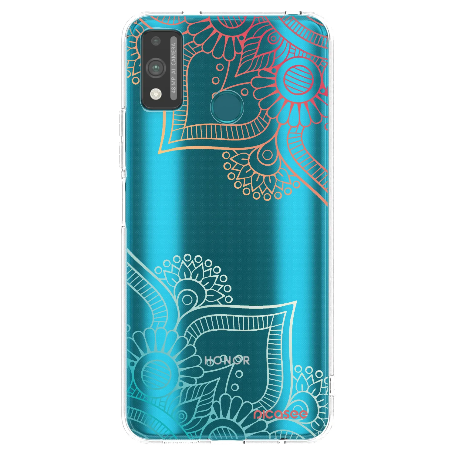 Picasee Honor 9X Lite Hülle - Transparentes Silikon - Blumenmuster