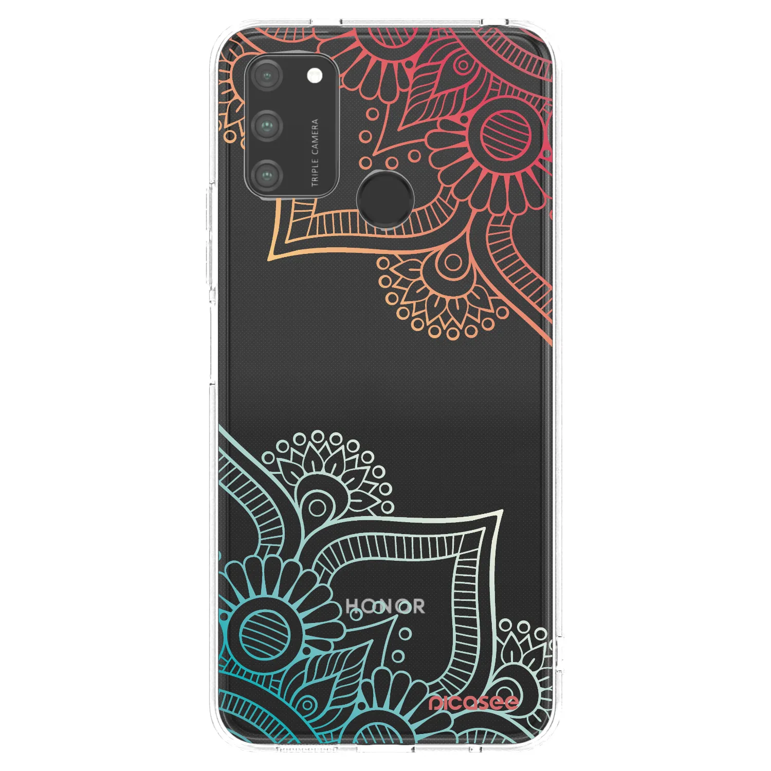 Picasee Honor 9A Hülle - Transparentes Silikon - Blumenmuster