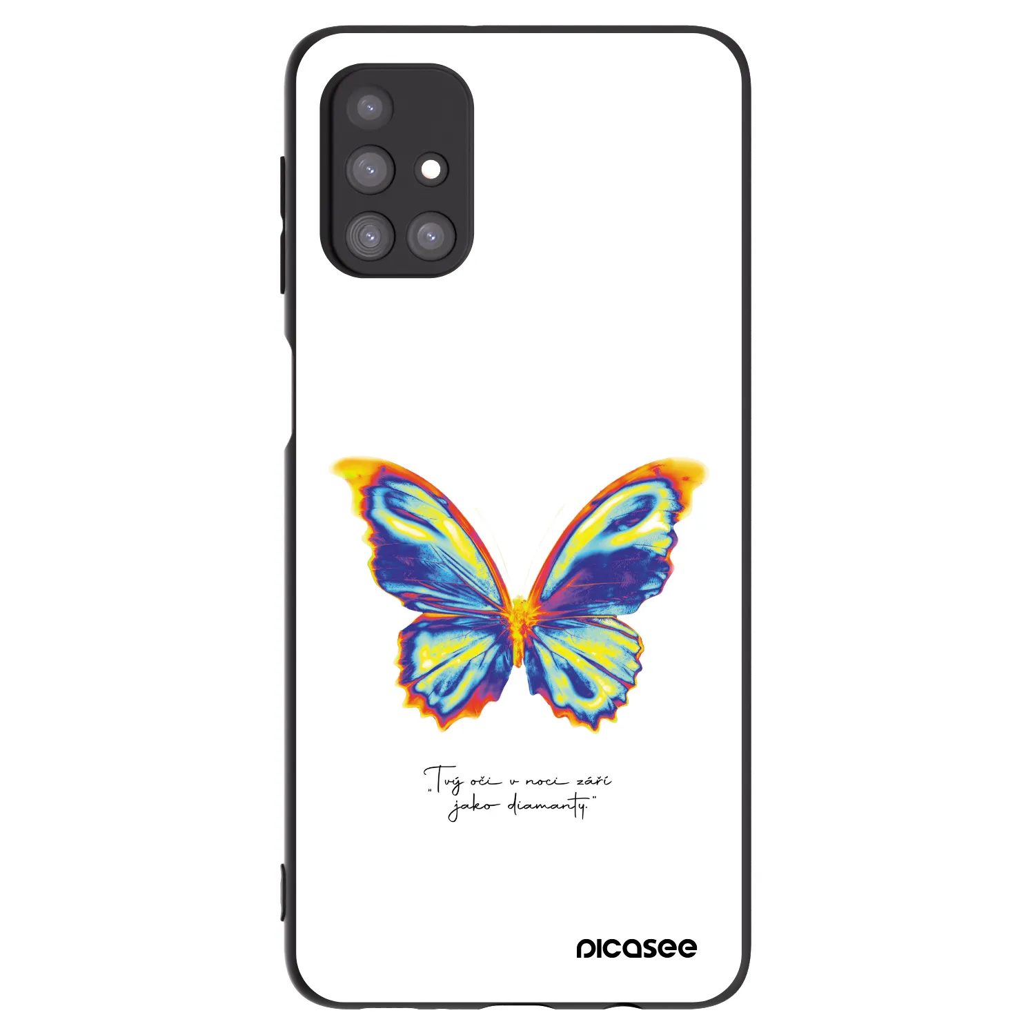 Picasee Samsung Galaxy M31s Hülle - Schwarzes Silikon - Diamanty White