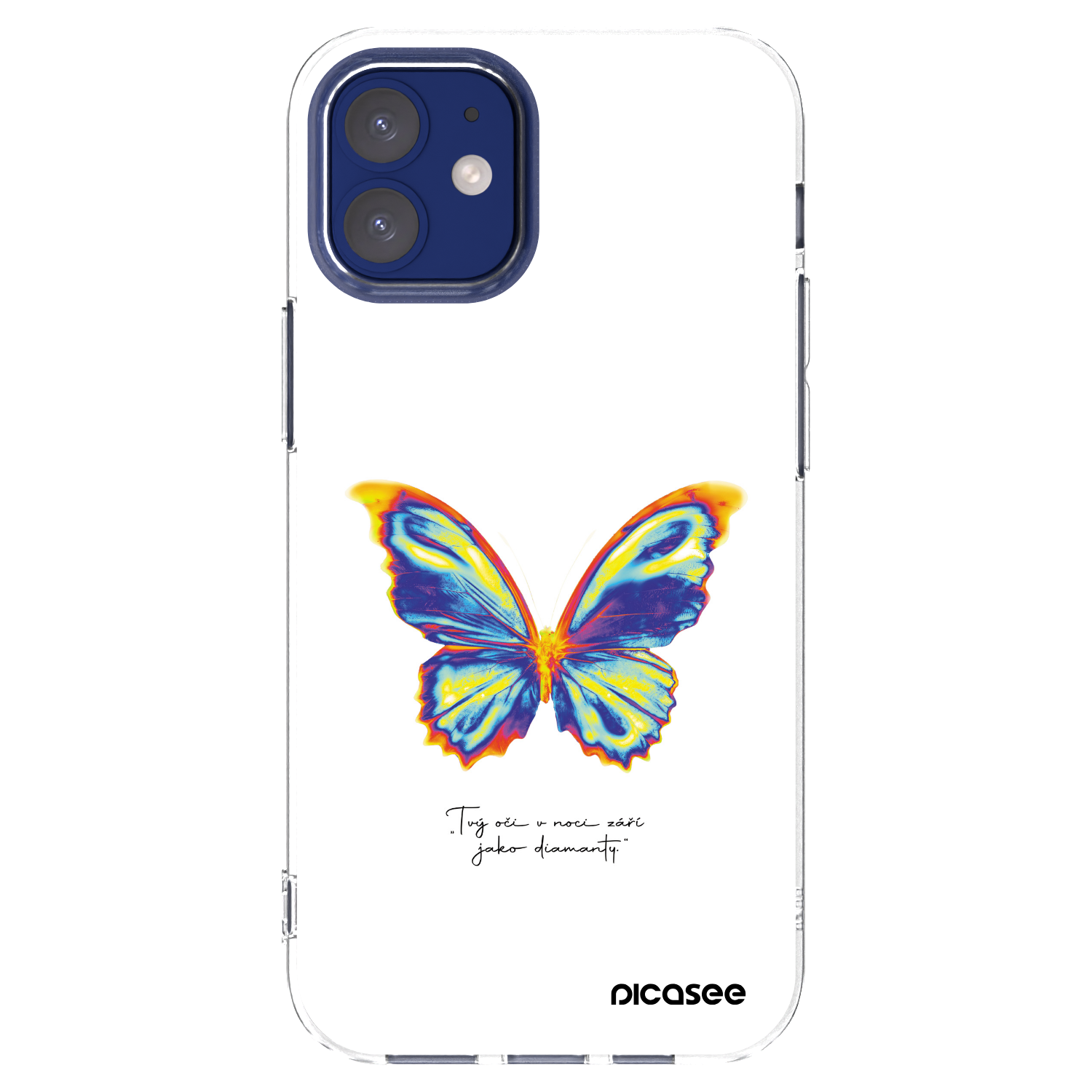 Picasee Apple iPhone 12 mini Hülle - Transparentes Silikon - Diamanty White