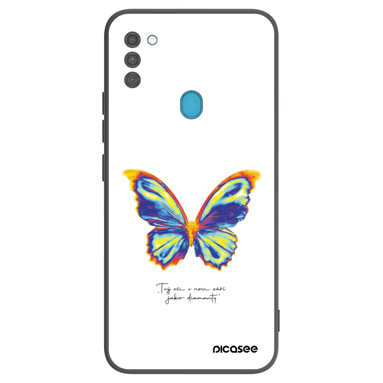 Picasee Samsung Galaxy M11 Hülle - Schwarzes Silikon - Diamanty White