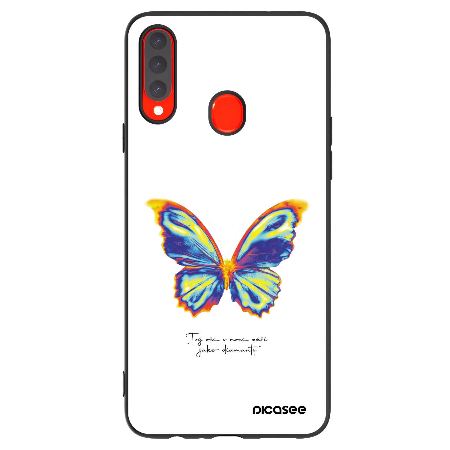 Picasee Samsung Galaxy A20s Hülle - Schwarzes Silikon - Diamanty White