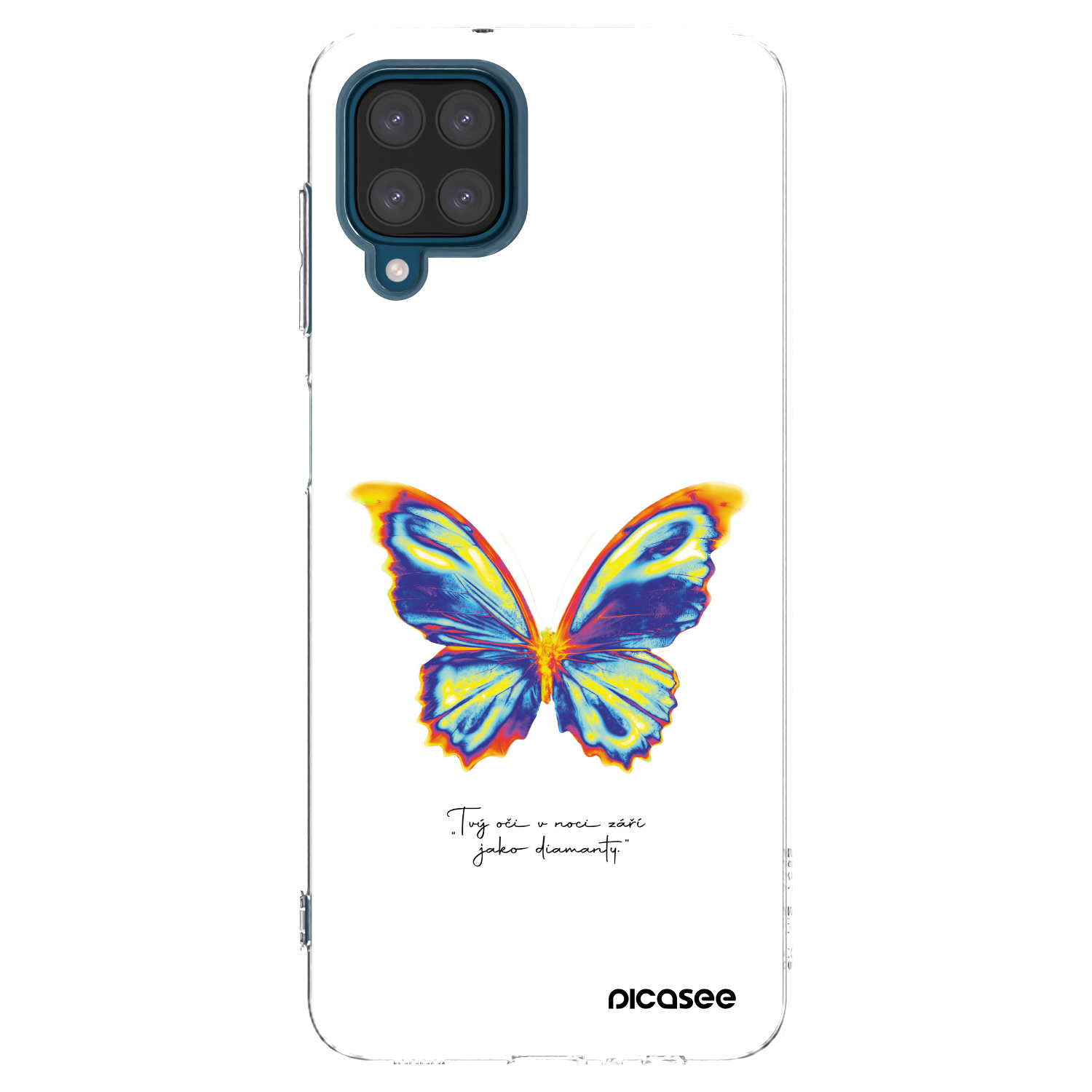 Picasee Samsung Galaxy A12 A125F Hülle - Transparentes Silikon - Diamanty White