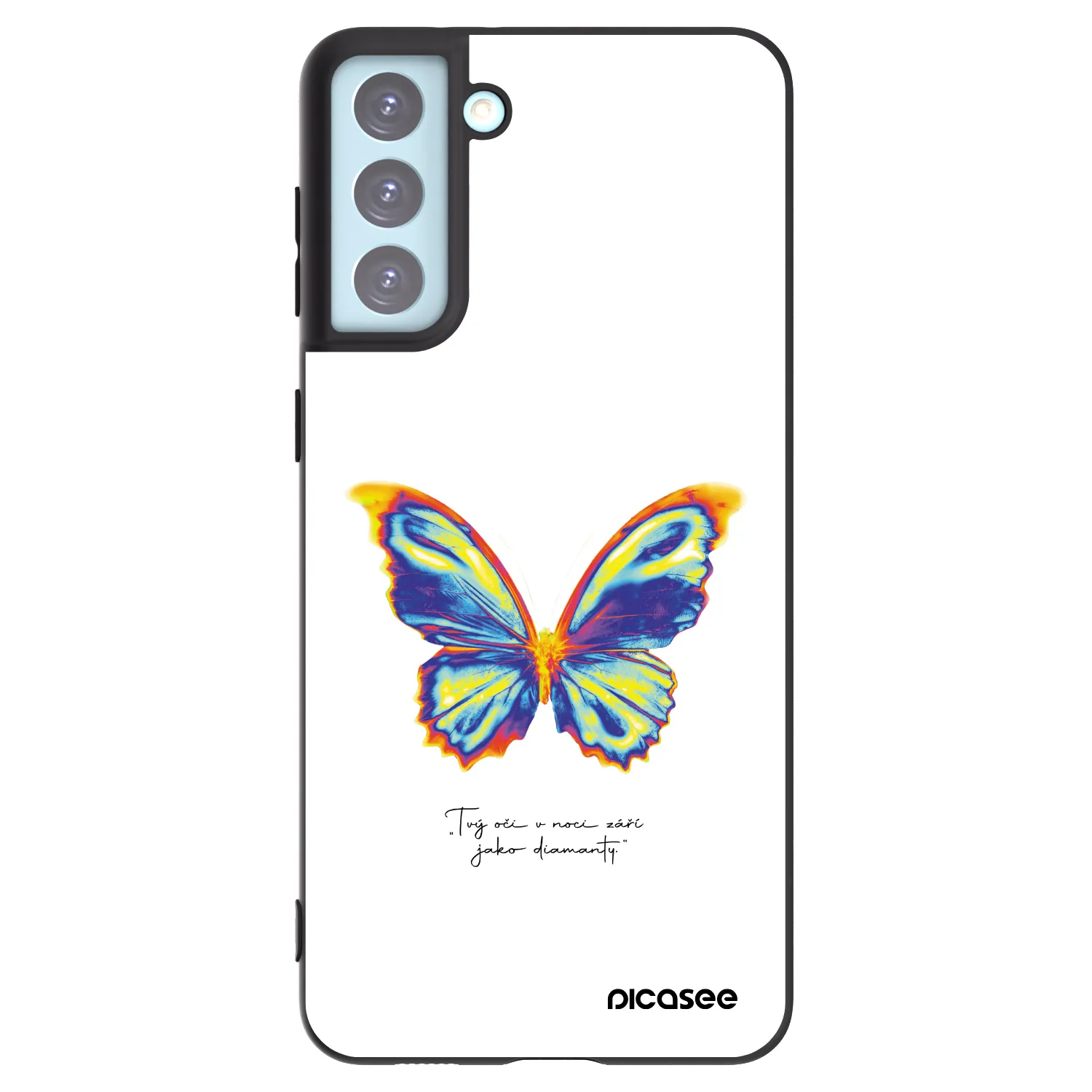 Picasee Samsung Galaxy S21+ 5G G996F Hülle - Schwarzes Silikon - Diamanty White