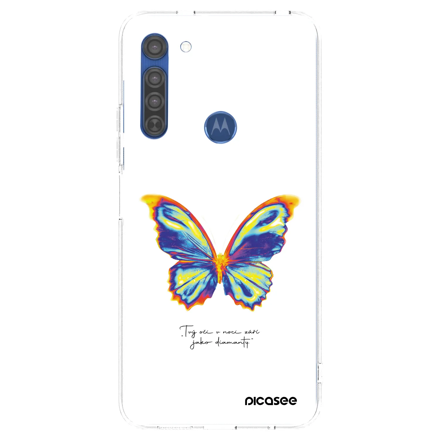 Picasee Motorola Moto G8 Hülle - Transparentes Silikon - Diamanty White