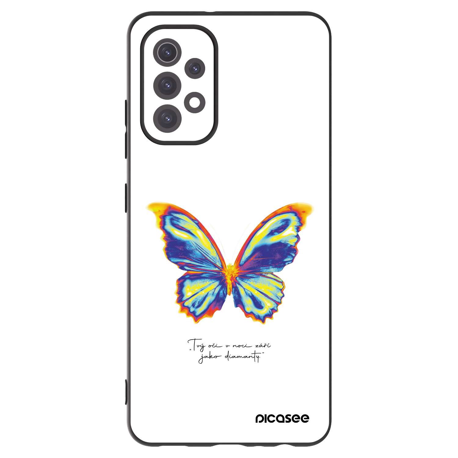 Picasee Samsung Galaxy A32 5G A326B Hülle - Schwarzes Silikon - Diamanty White