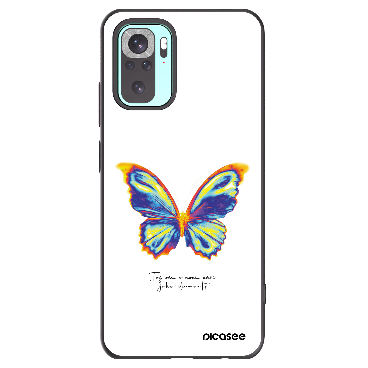 Picasee Xiaomi Redmi Note 10 Pro Hülle - Schwarzes Silikon - Diamanty White