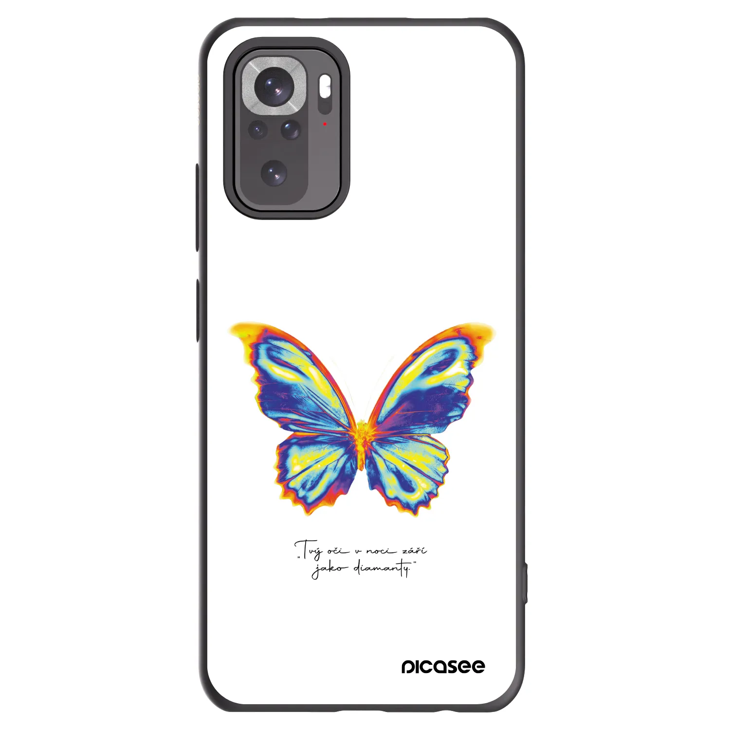 Picasee Xiaomi Redmi Note 10S Hülle - Schwarzes Silikon - Diamanty White