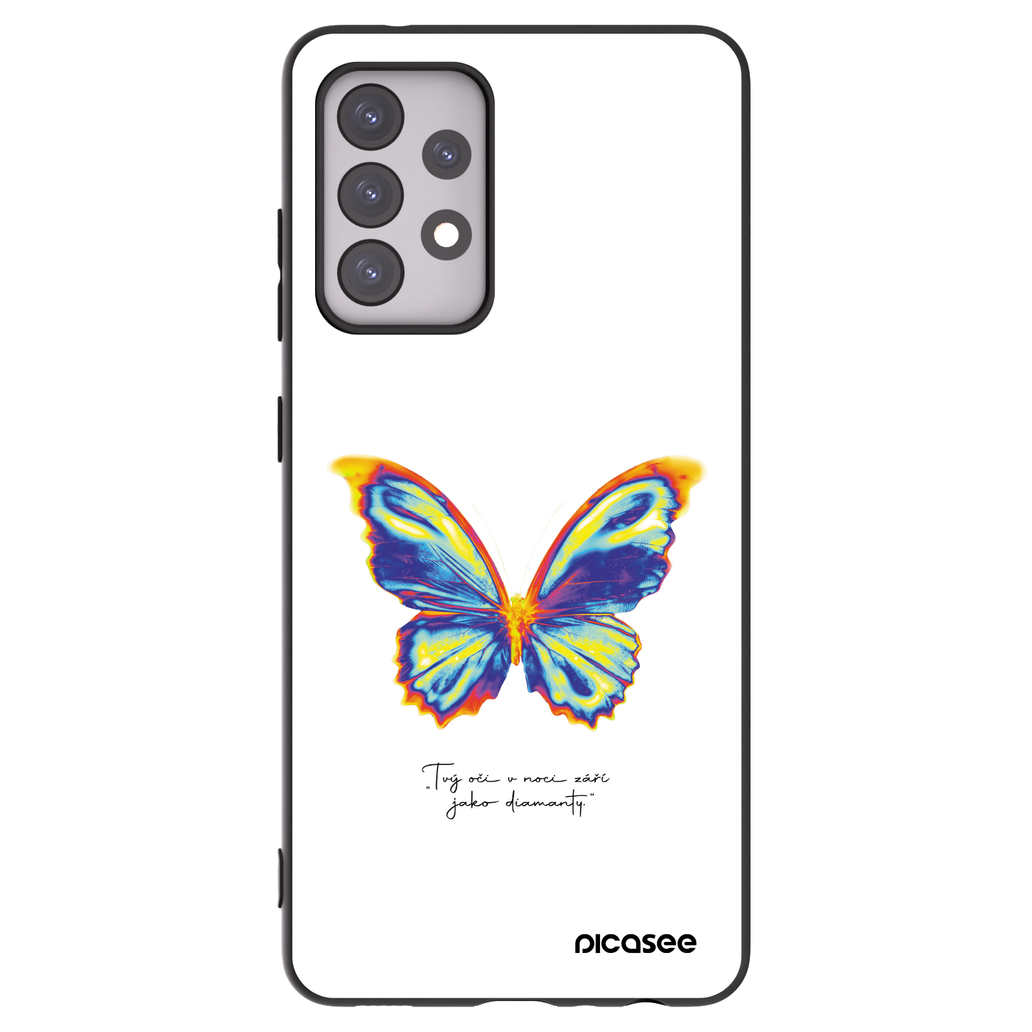 Picasee Samsung Galaxy A52s 5G A528B Hülle - Schwarzes Silikon - Diamanty White