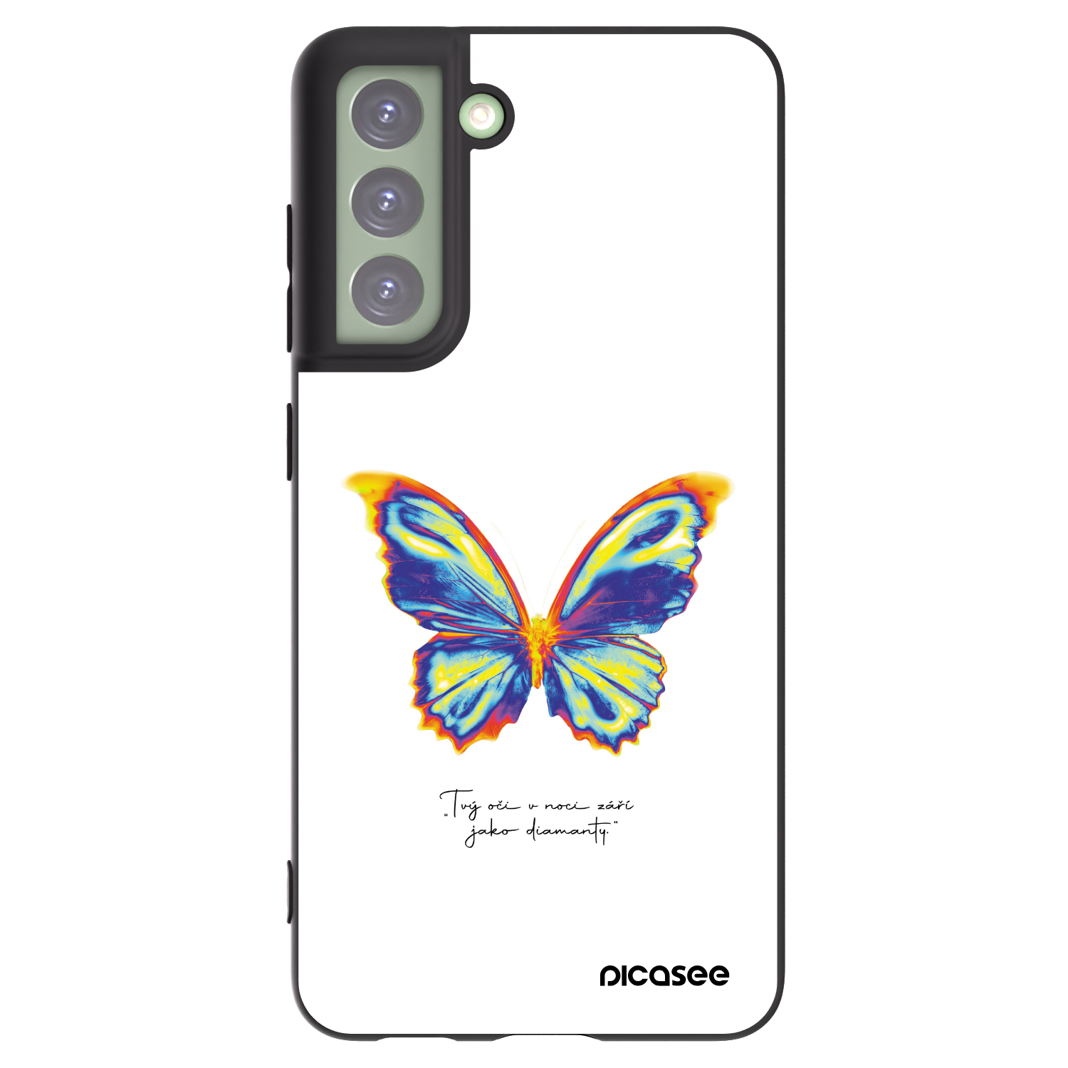Picasee Samsung Galaxy S21 FE 5G Hülle - Schwarzes Silikon - Diamanty White