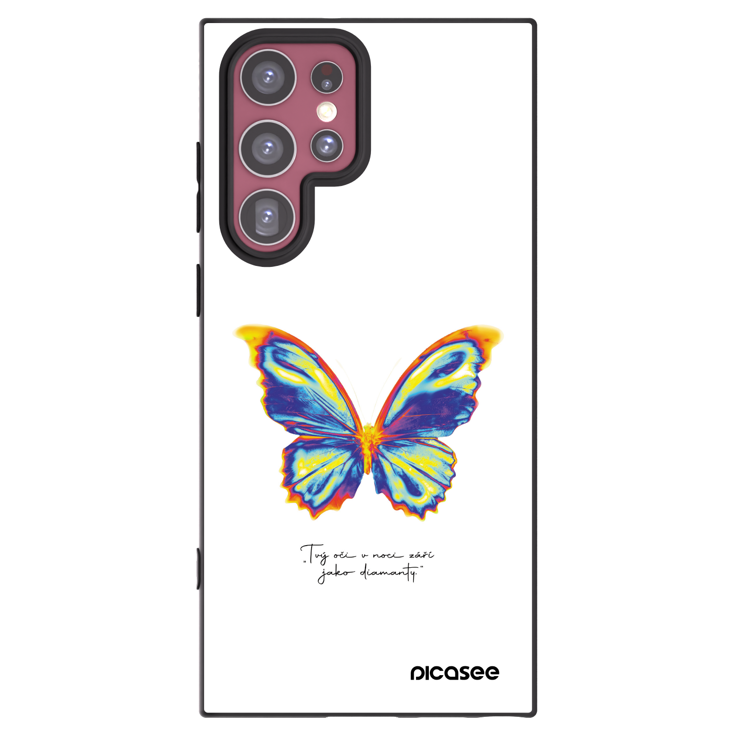 Picasee Samsung Galaxy S22 Ultra 5G Hülle - Schwarzes Silikon - Diamanty White
