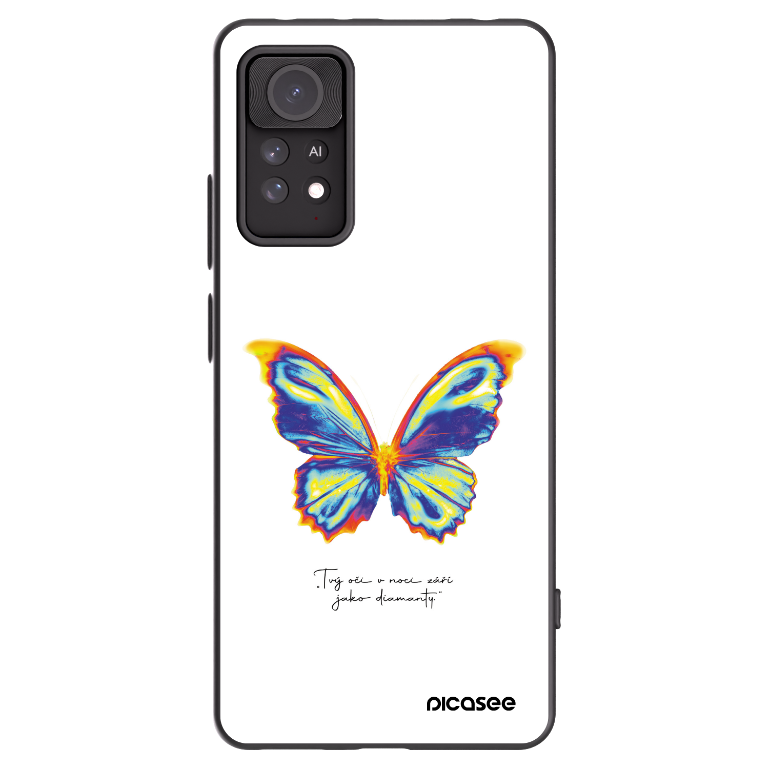 Picasee Xiaomi Redmi Note 11 Pro Hülle - Schwarzes Silikon - Diamanty White