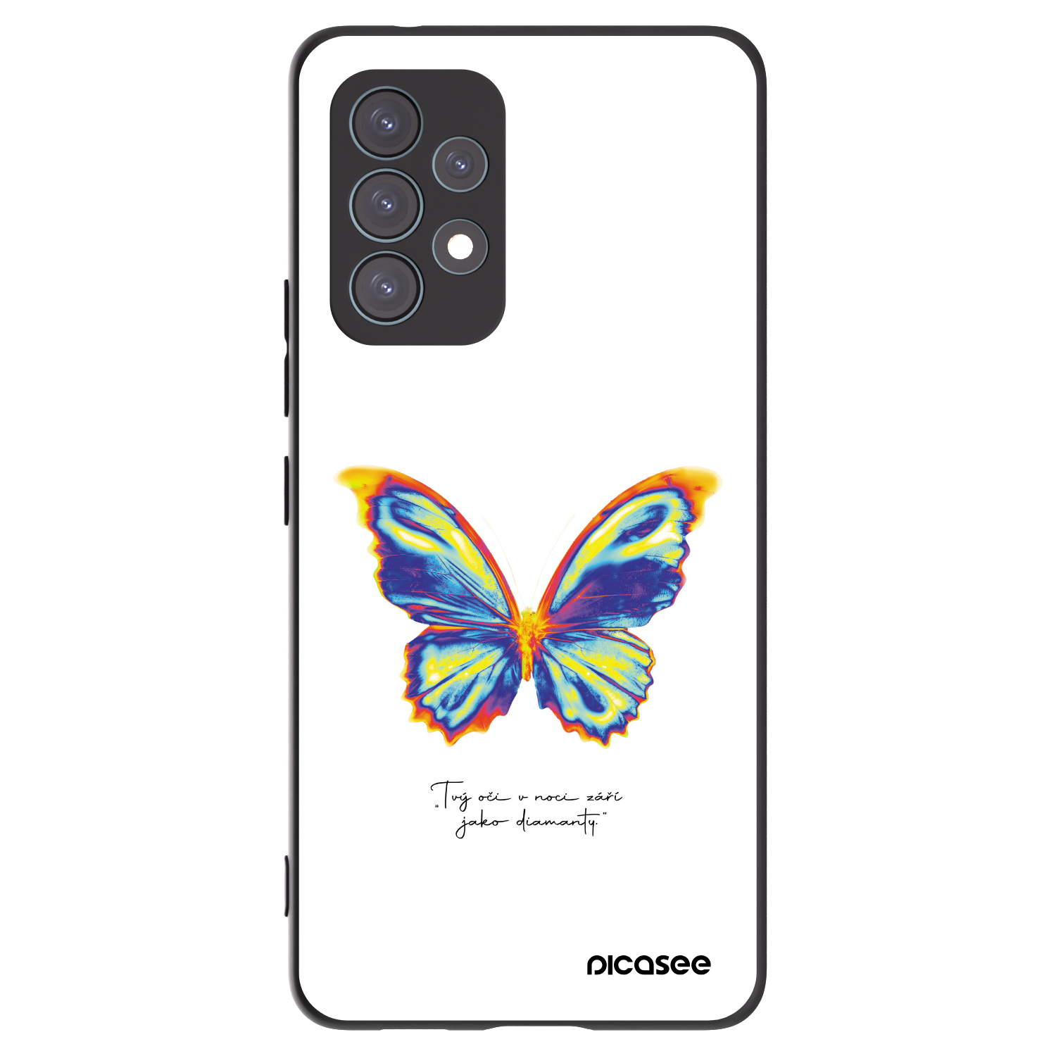 Picasee Samsung Galaxy A53 5G A536 Hülle - Schwarzes Silikon - Diamanty White