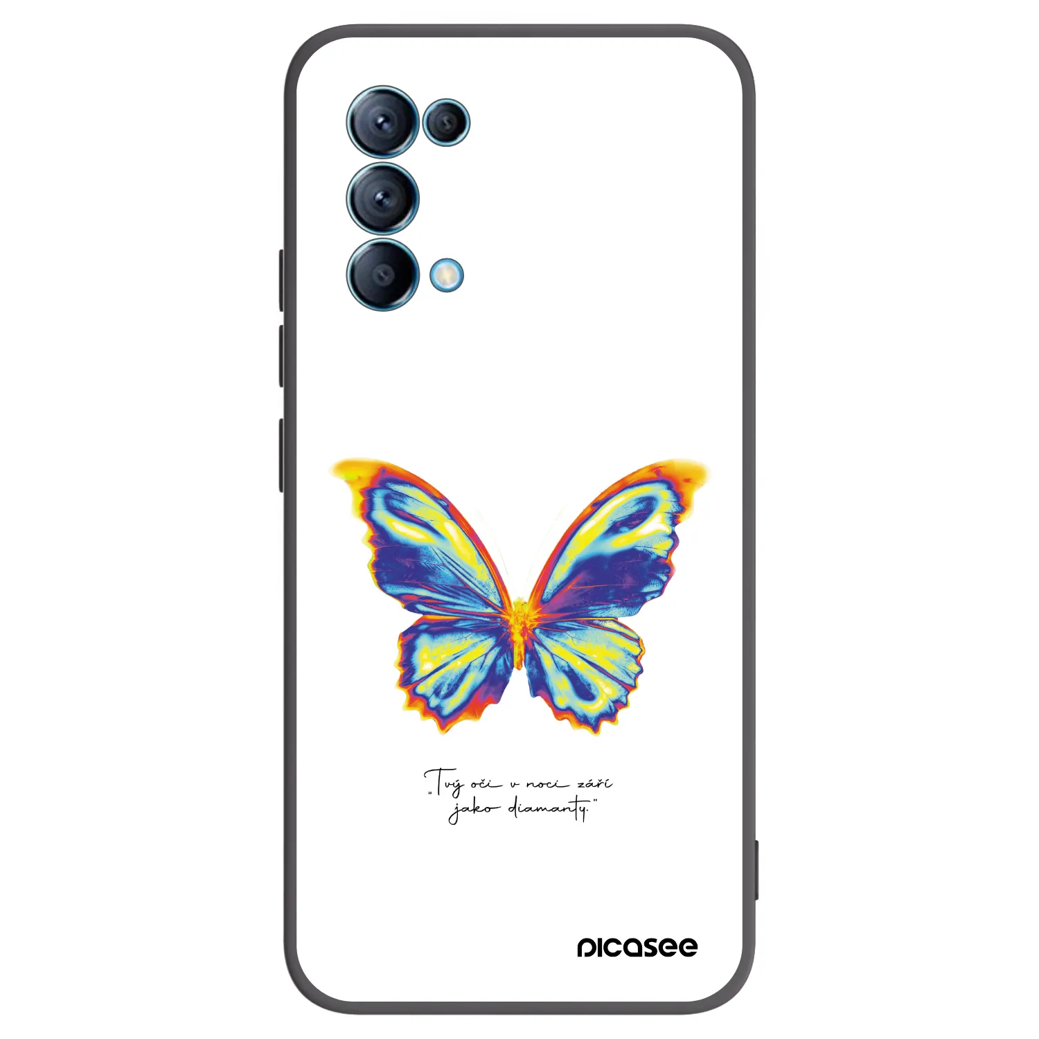 Picasee OPPO Reno 5 5G Hülle - Schwarzes Silikon - Diamanty White