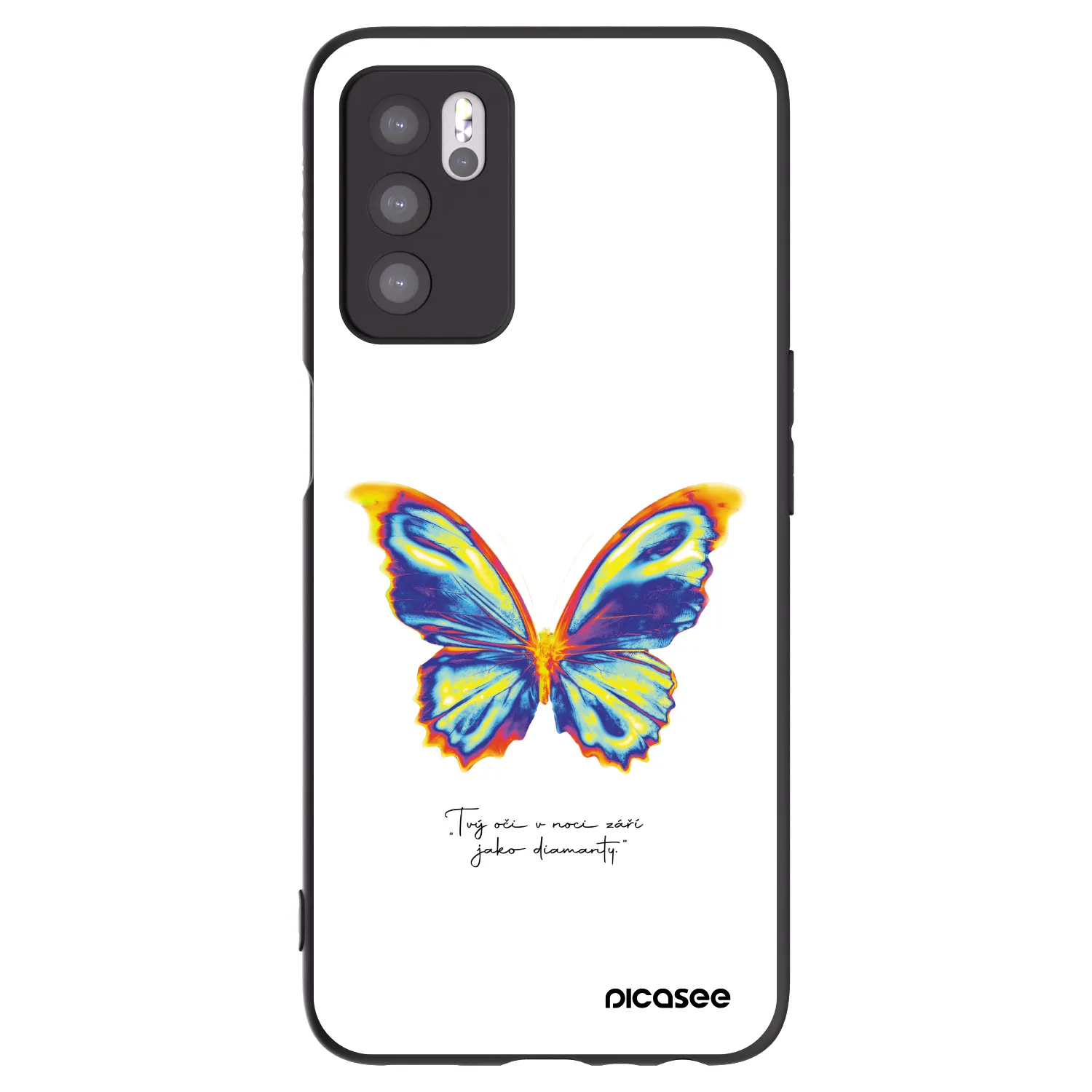 Picasee OPPO A16 Hülle - Schwarzes Silikon - Diamanty White