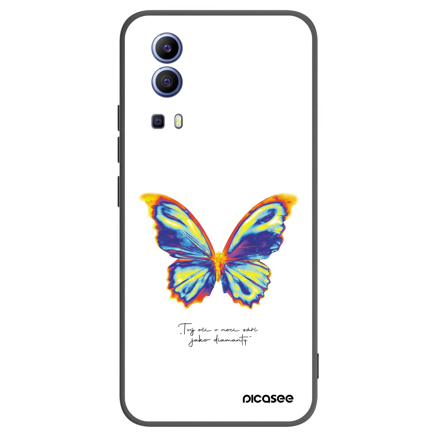 Picasee Vivo Y52 5G Hülle - Schwarzes Silikon - Diamanty White