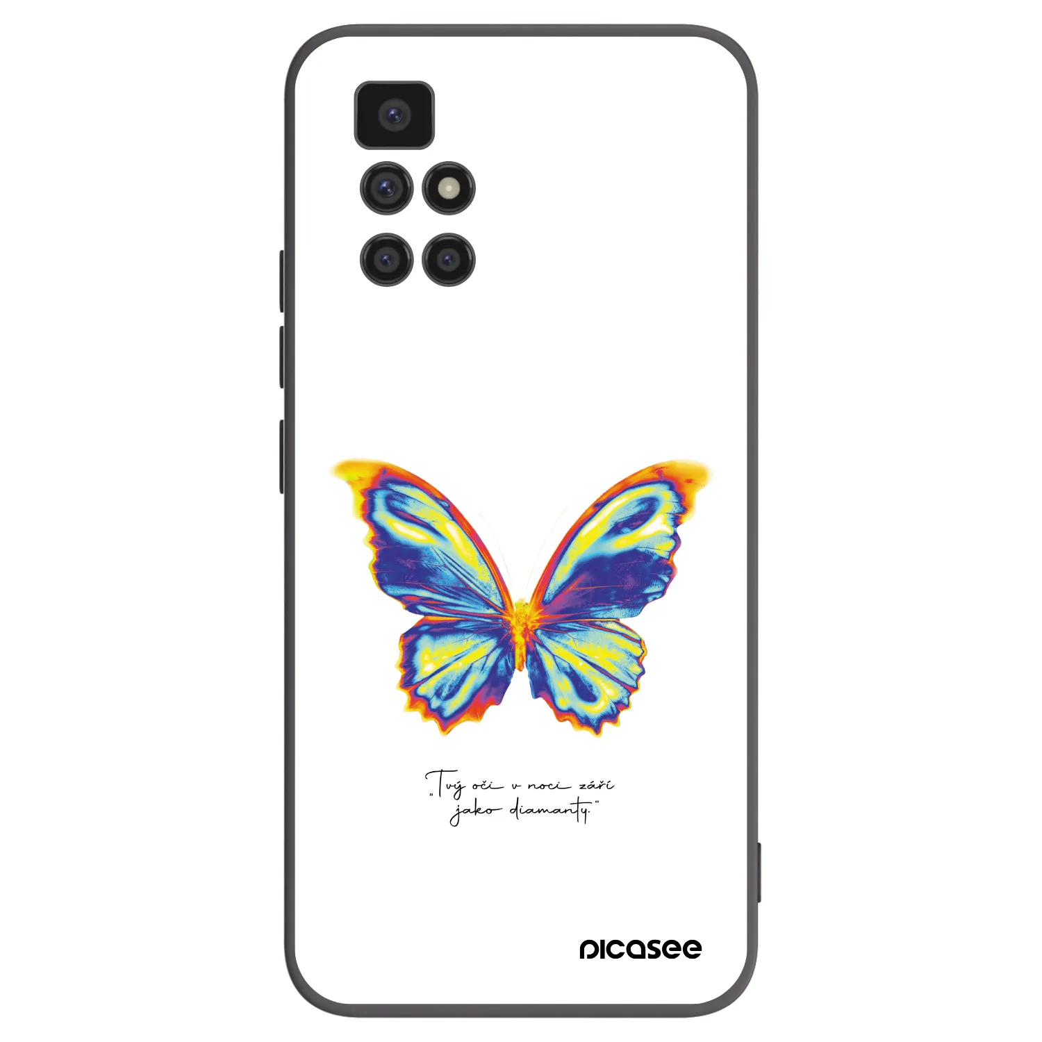 Picasee Xiaomi Redmi 10 (2022) Hülle - Schwarzes Silikon - Diamanty White