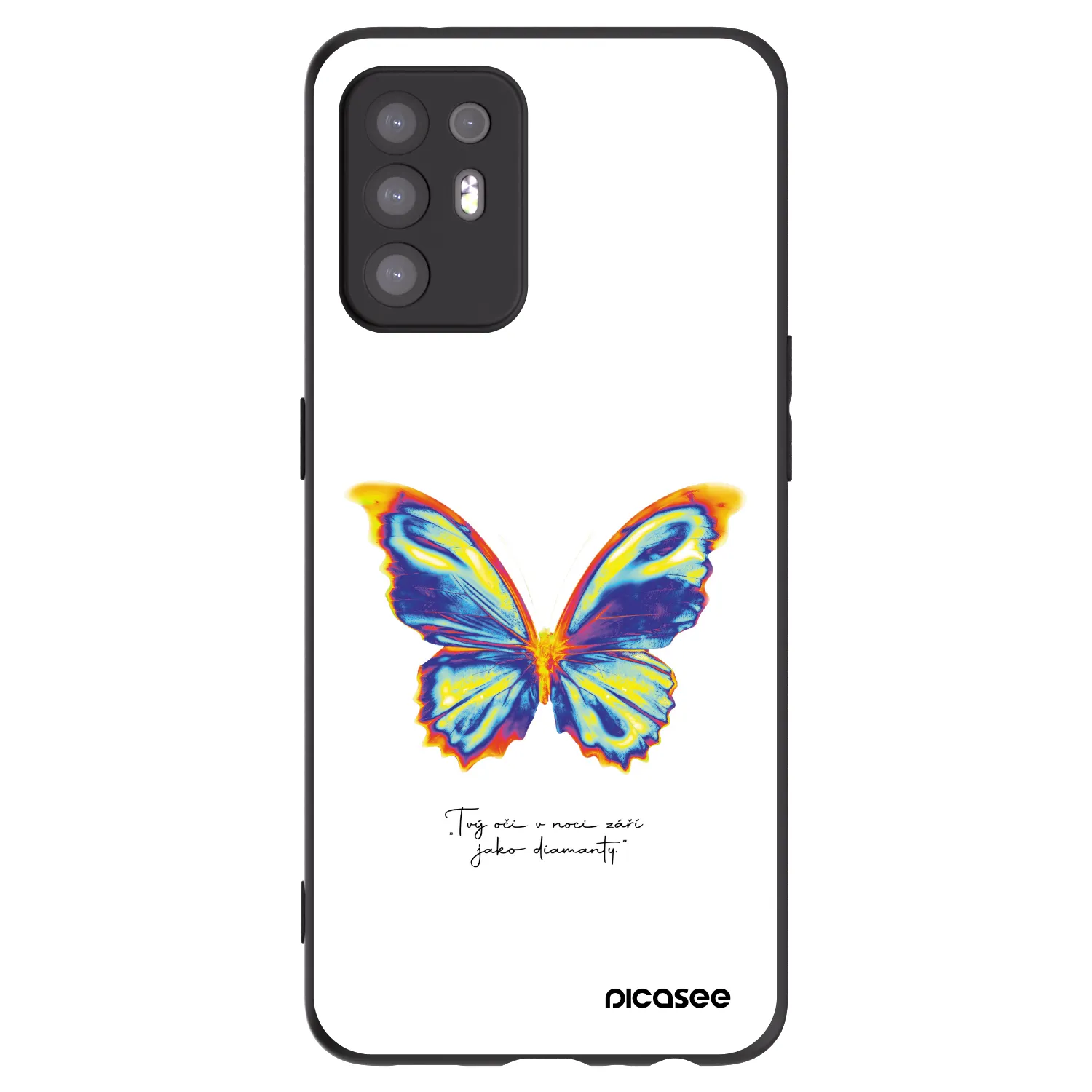 Picasee OPPO A94 5G Hülle - Schwarzes Silikon - Diamanty White