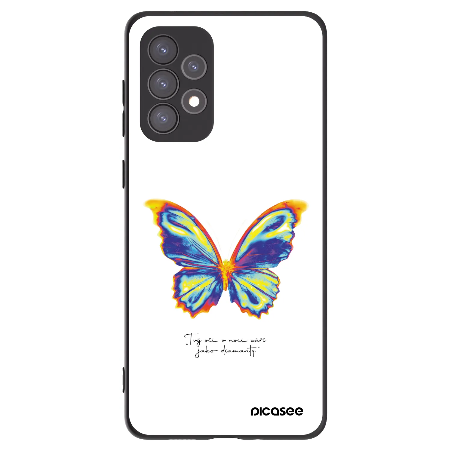 Picasee Samsung Galaxy A73 5G Hülle - Schwarzes Silikon - Diamanty White