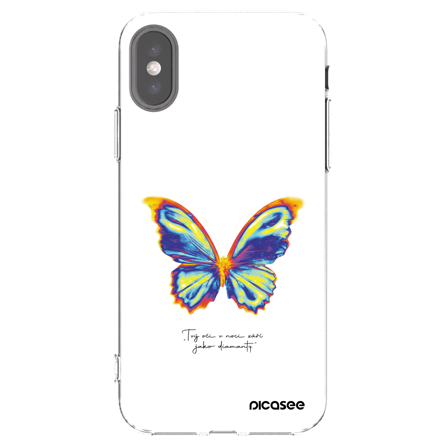 Picasee Apple iPhone X/XS Hülle - Transparentes Silikon - Diamanty White