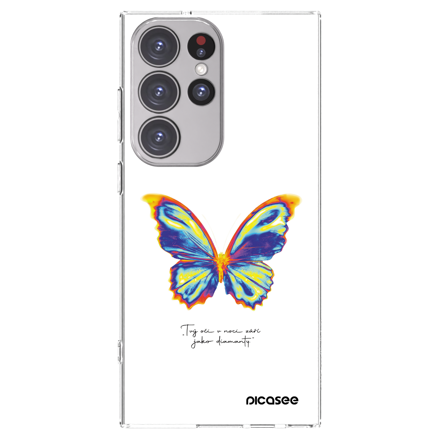 Picasee Samsung Galaxy S23 Ultra 5G Hülle - Transparentes Silikon - Diamanty White