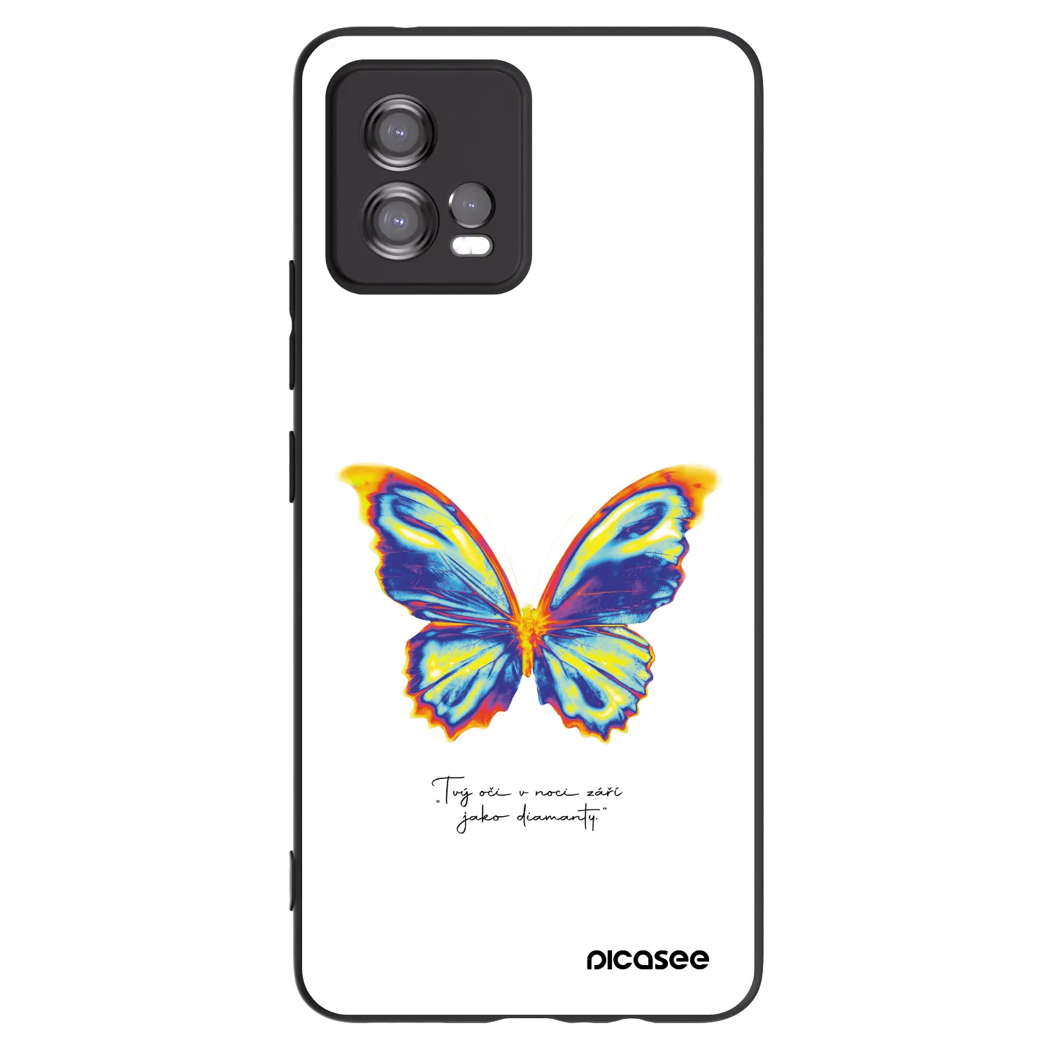 Picasee Motorola Moto G72 Hülle - Schwarzes Silikon - Diamanty White