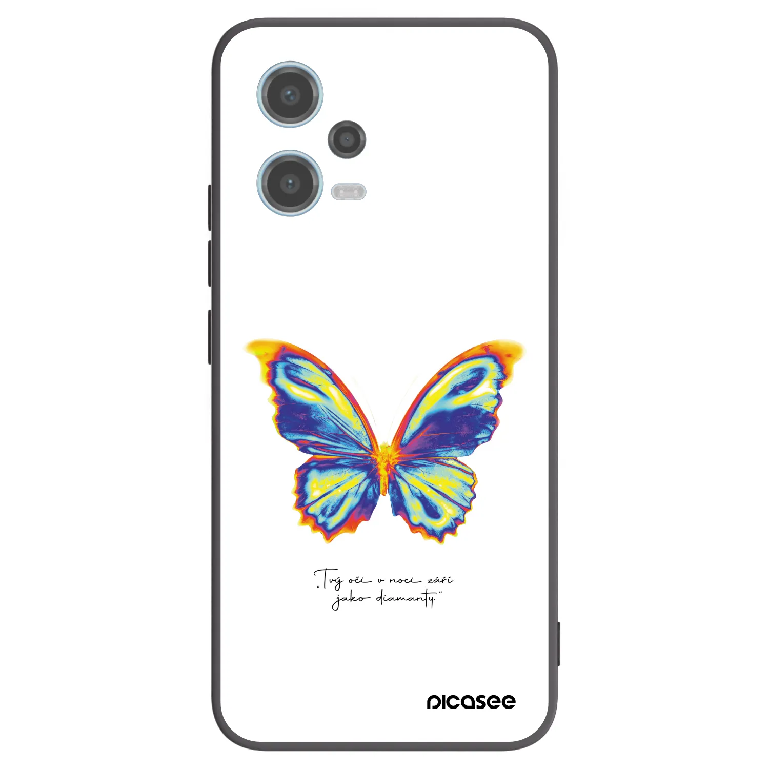 Picasee Xiaomi Redmi Note 12 5G Hülle - Schwarzes Silikon - Diamanty White