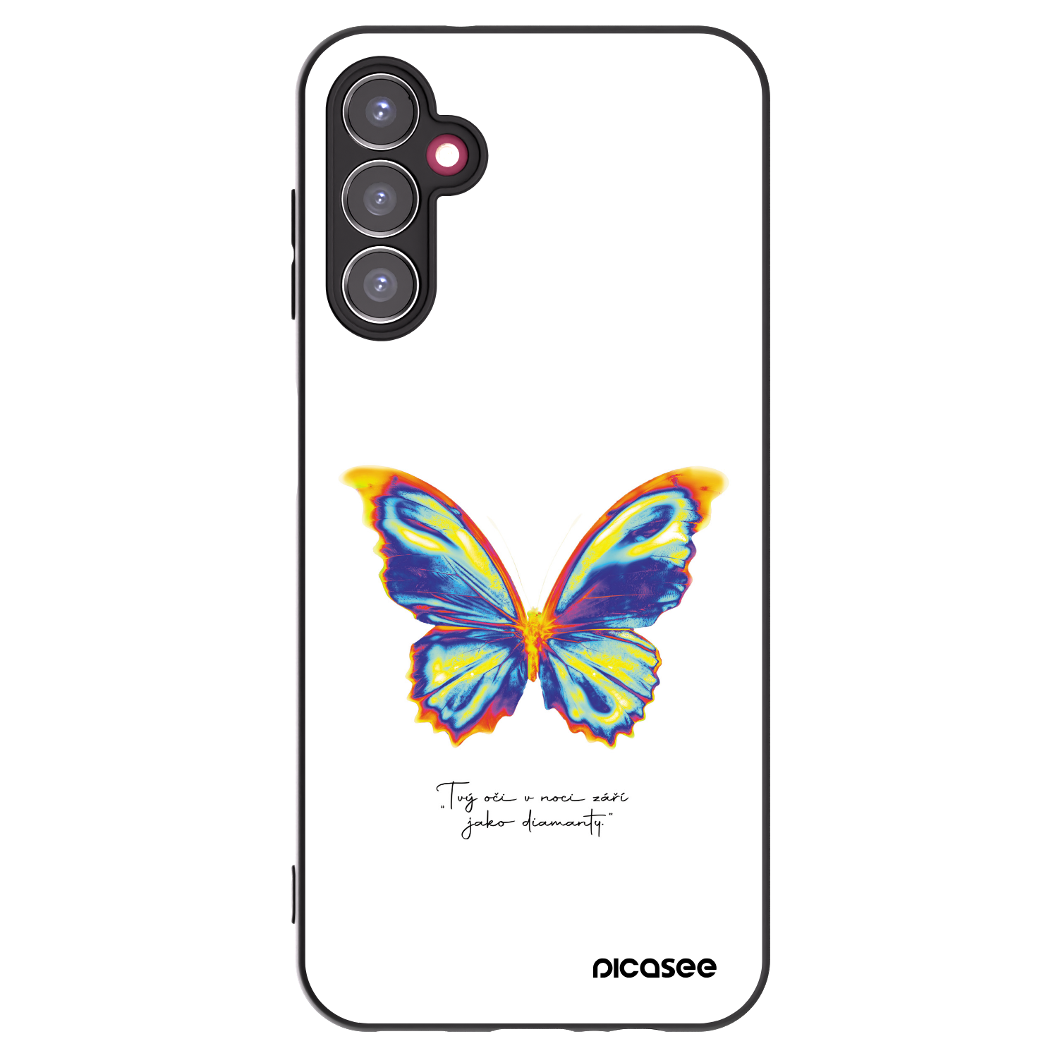 Picasee Samsung Galaxy A14 4G A145R Hülle - Schwarzes Silikon - Diamanty White