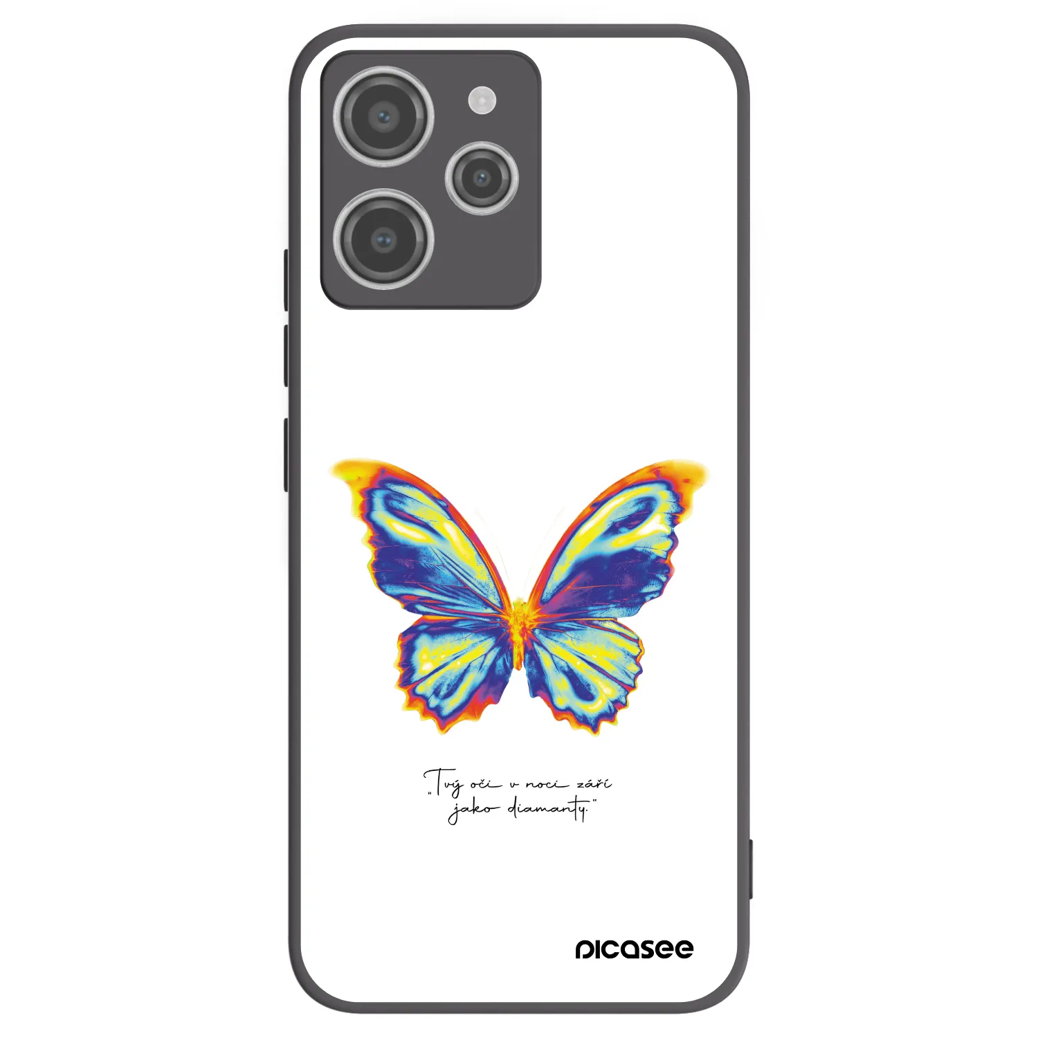 Picasee Xiaomi Redmi 12 4G Hülle - Schwarzes Silikon - Diamanty White