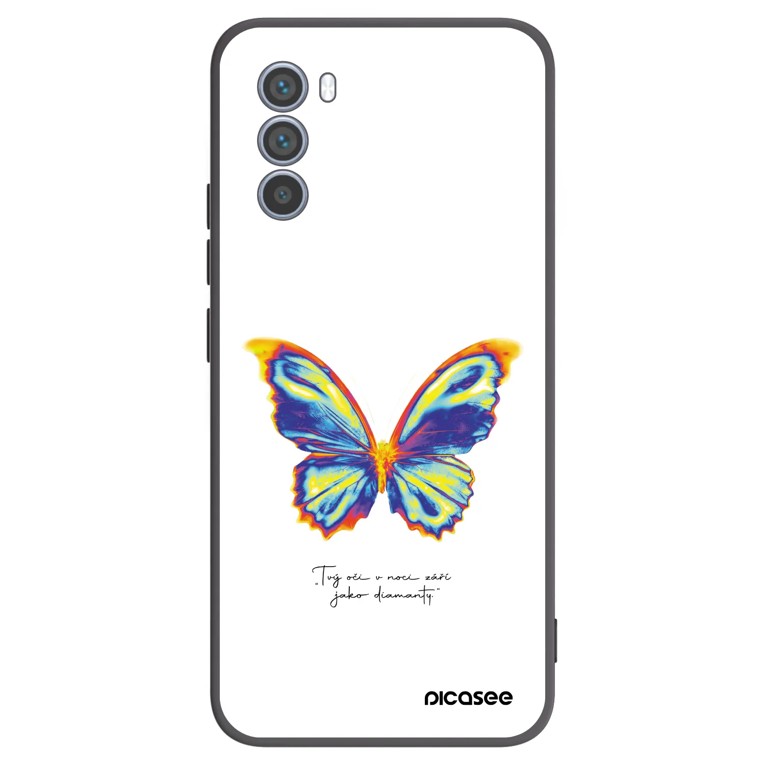 Picasee Motorola Moto G62 Hülle - Schwarzes Silikon - Diamanty White