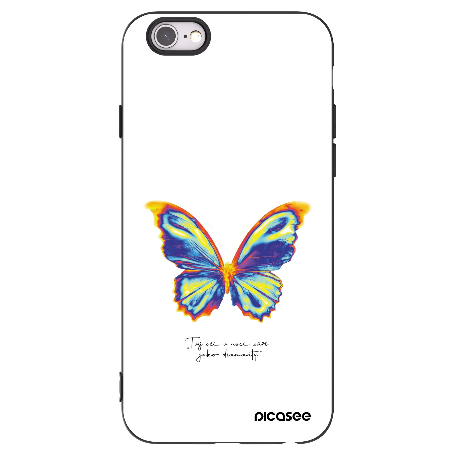 Picasee Apple iPhone 6/6S Hülle - Schwarzes Silikon - Diamanty White