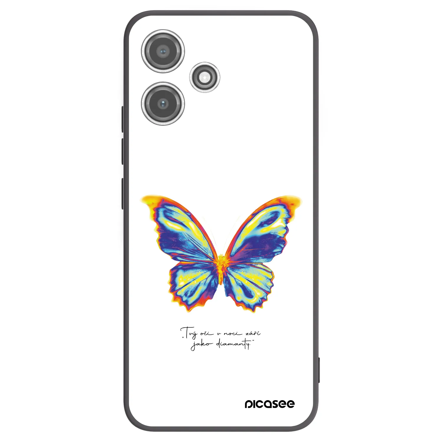 Picasee Xiaomi Redmi 12 5G Hülle - Schwarzes Silikon - Diamanty White