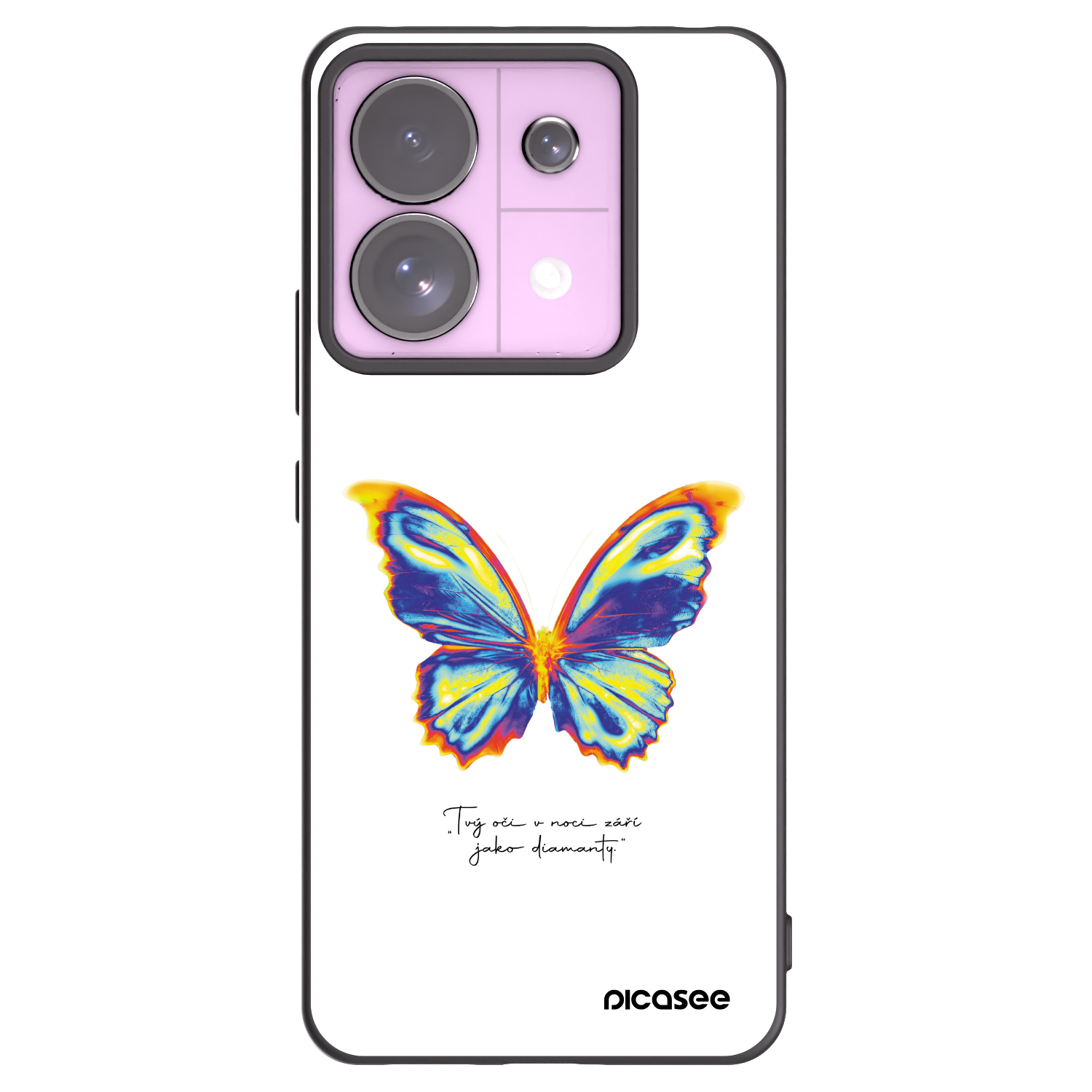 Picasee Xiaomi Redmi Note 13 Pro 5G Hülle - Schwarzes Silikon - Diamanty White