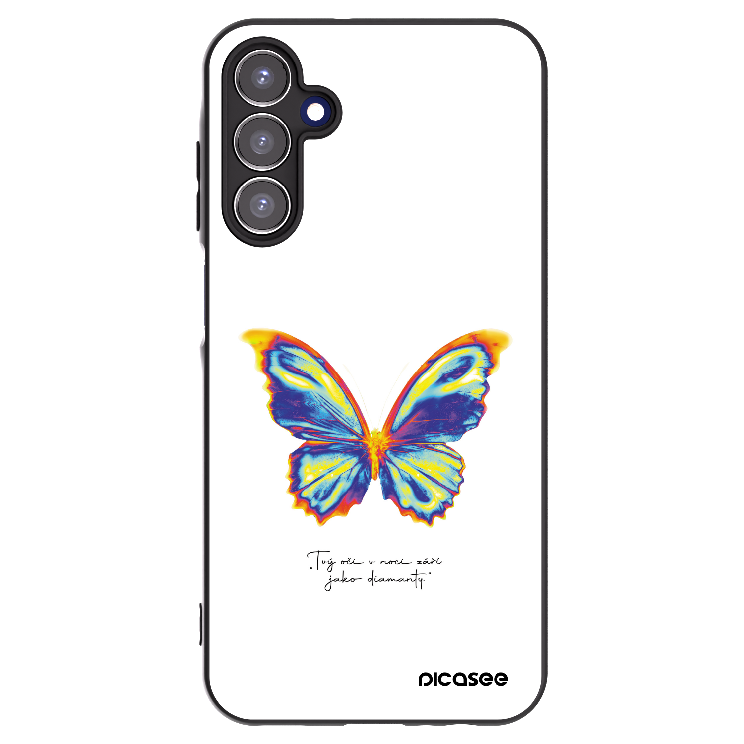 Picasee Samsung Galaxy A15 A155F 4G Hülle - Schwarzes Silikon - Diamanty White