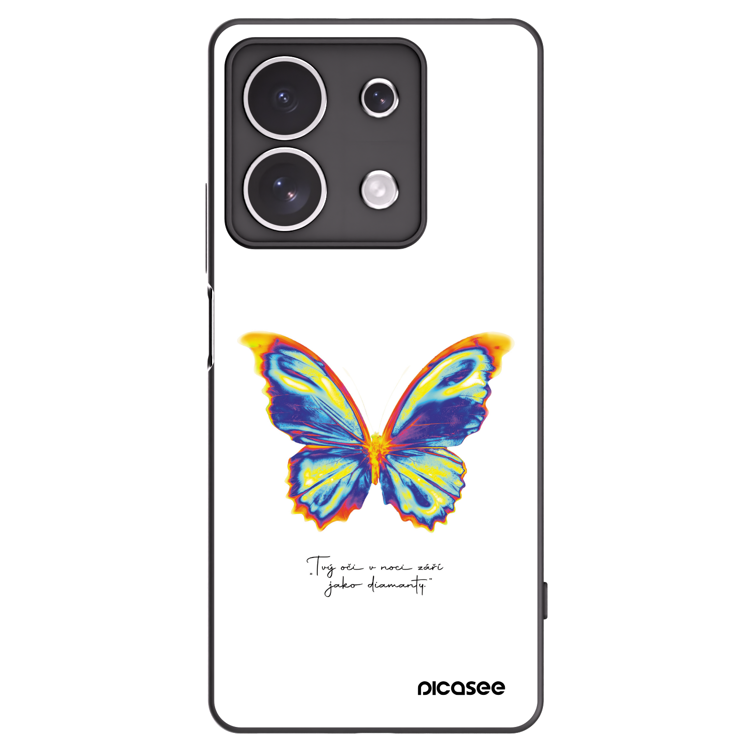 Picasee Xiaomi Redmi Note 13 4G Hülle - Schwarzes Silikon - Diamanty White