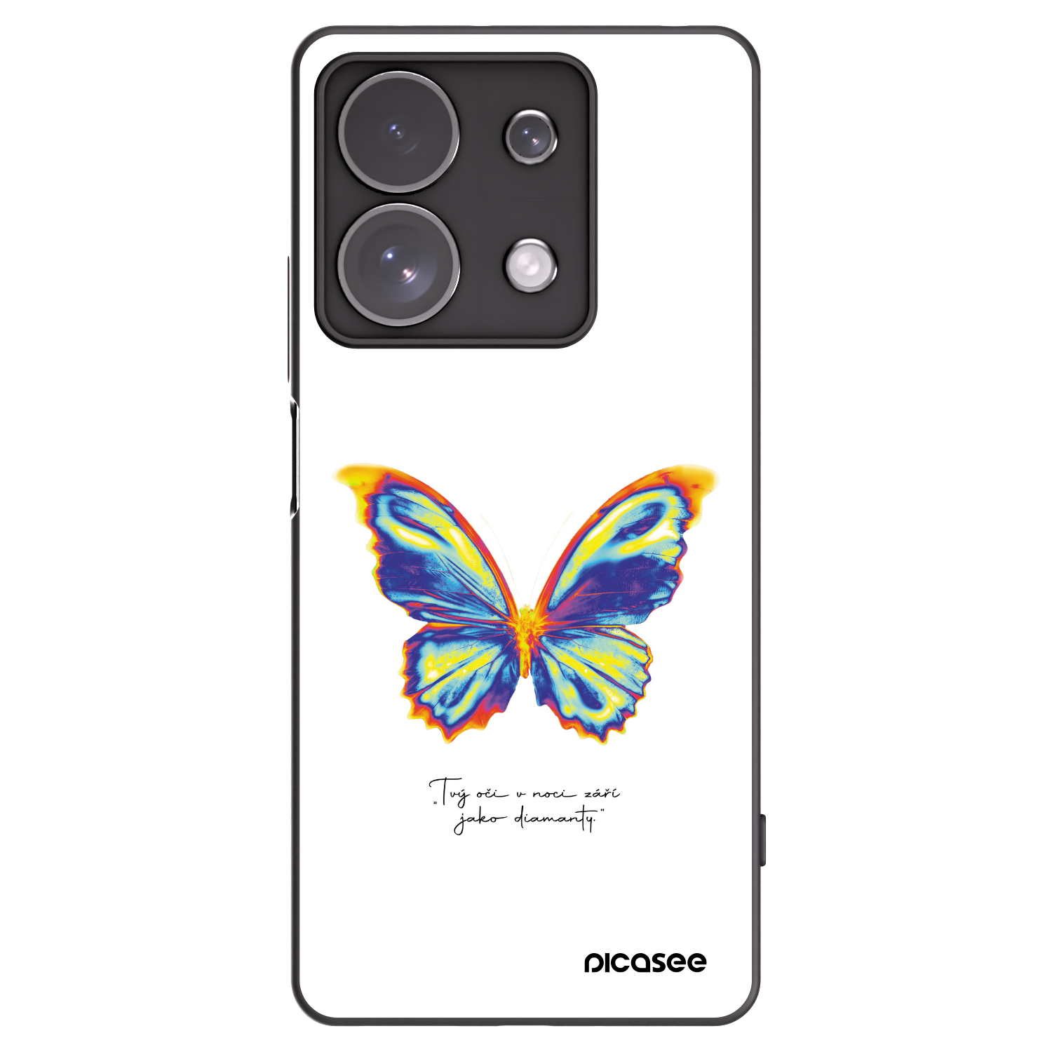 Picasee Xiaomi Redmi Note 13 Pro 4G Hülle - Schwarzes Silikon - Diamanty White