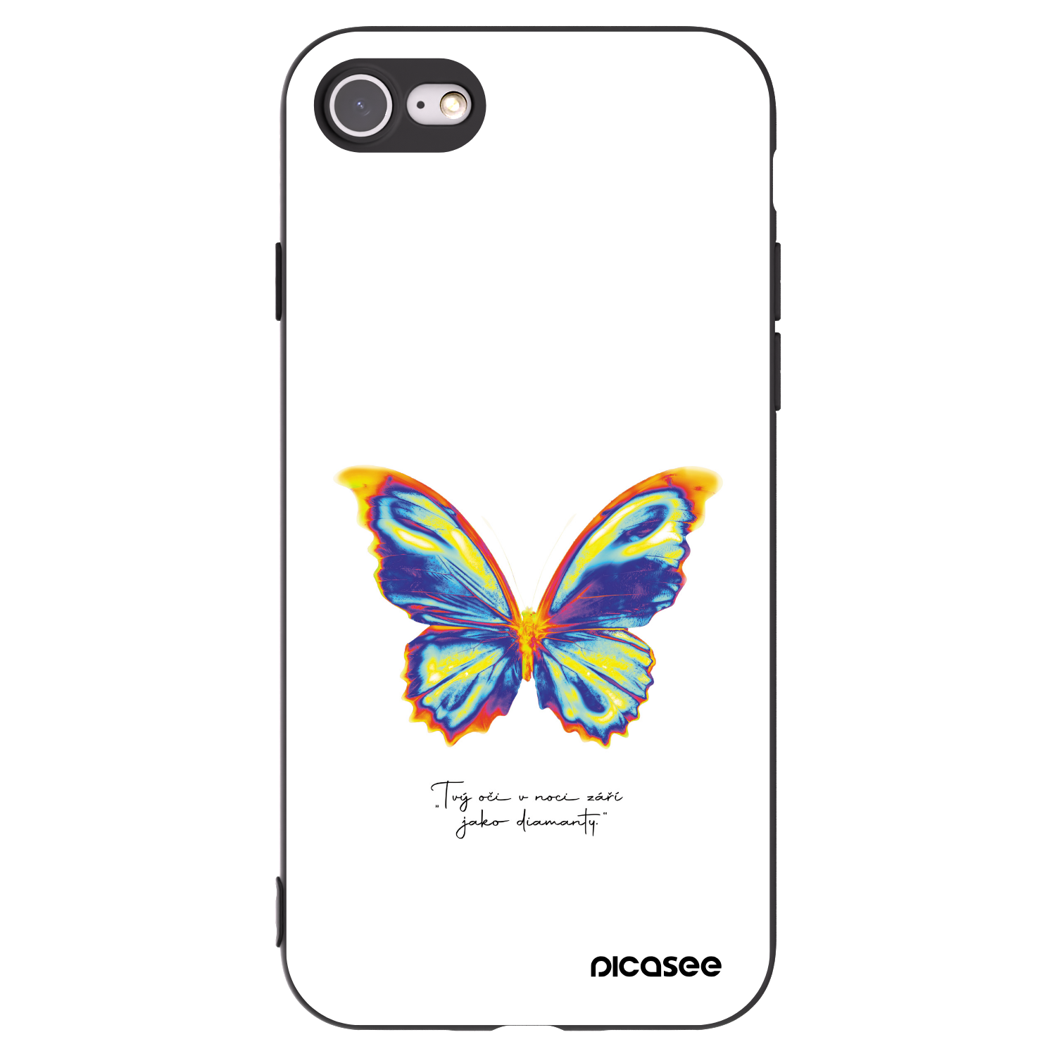 Picasee Apple iPhone 8 Hülle - Schwarzes Silikon - Diamanty White