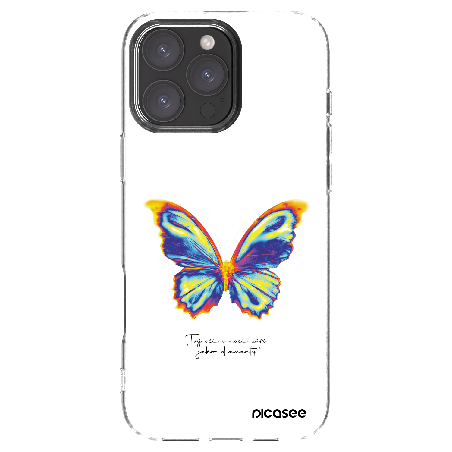 Picasee Apple iPhone 16 Pro Max Hülle - Transparentes Silikon - Diamanty White