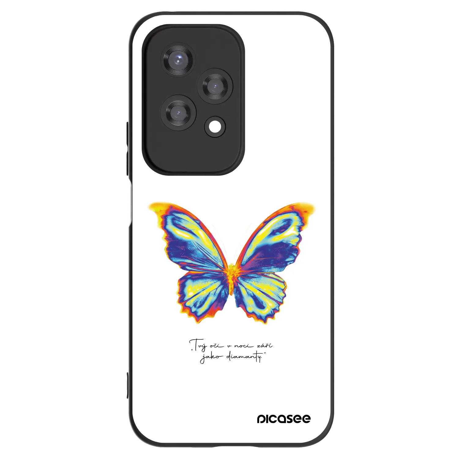 Picasee Honor 200 Lite Hülle - Schwarzes Silikon - Diamanty White