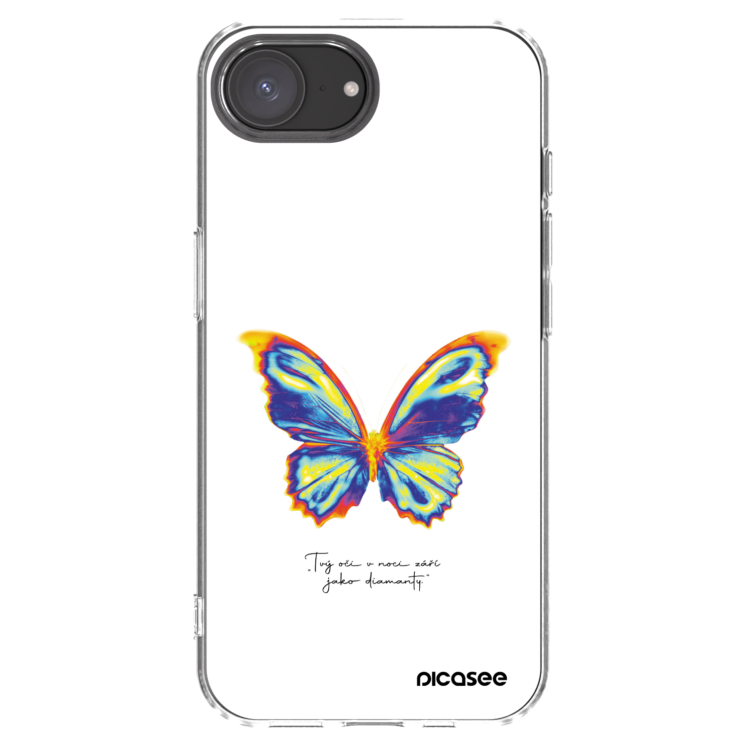 Picasee Apple iPhone 16e Hülle - Transparentes Silikon - Diamanty White