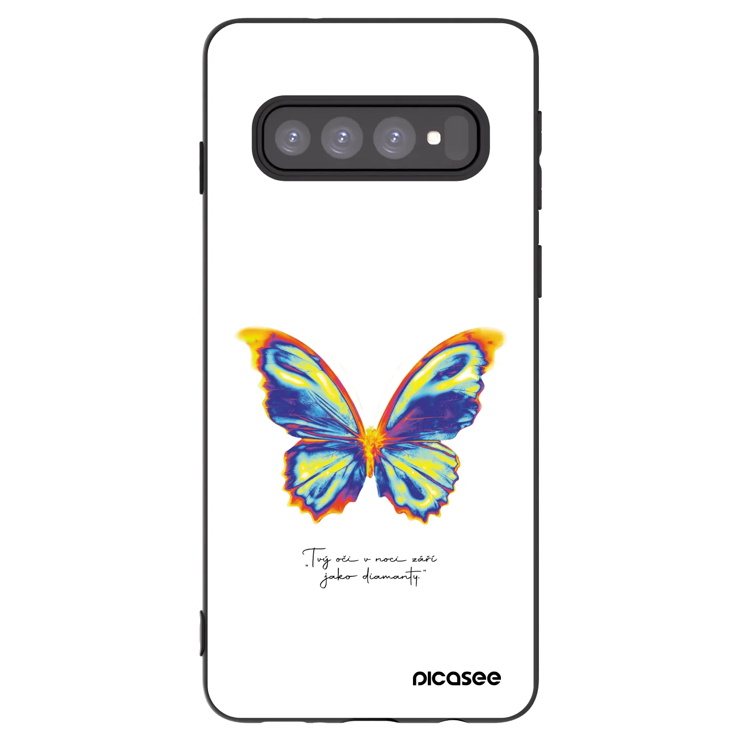 Picasee Samsung Galaxy S10 G973 Hülle - Schwarzes Silikon - Diamanty White
