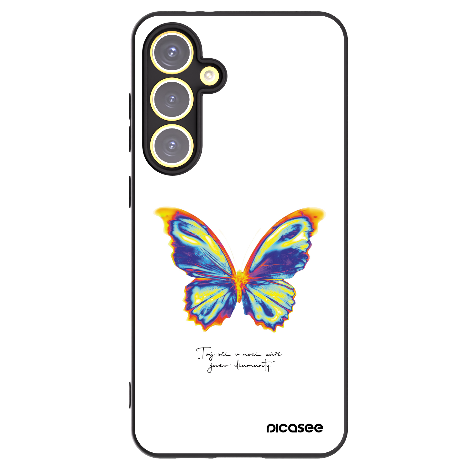 Picasee Samsung Galaxy S24 FE S721B Hülle - Schwarzes Silikon - Diamanty White