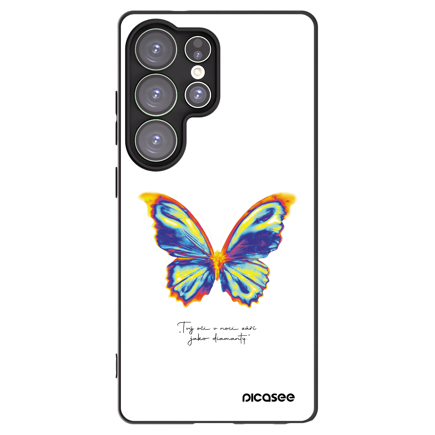 Picasee Samsung Galaxy S25 Ultra 5G Hülle - Schwarzes Silikon - Diamanty White