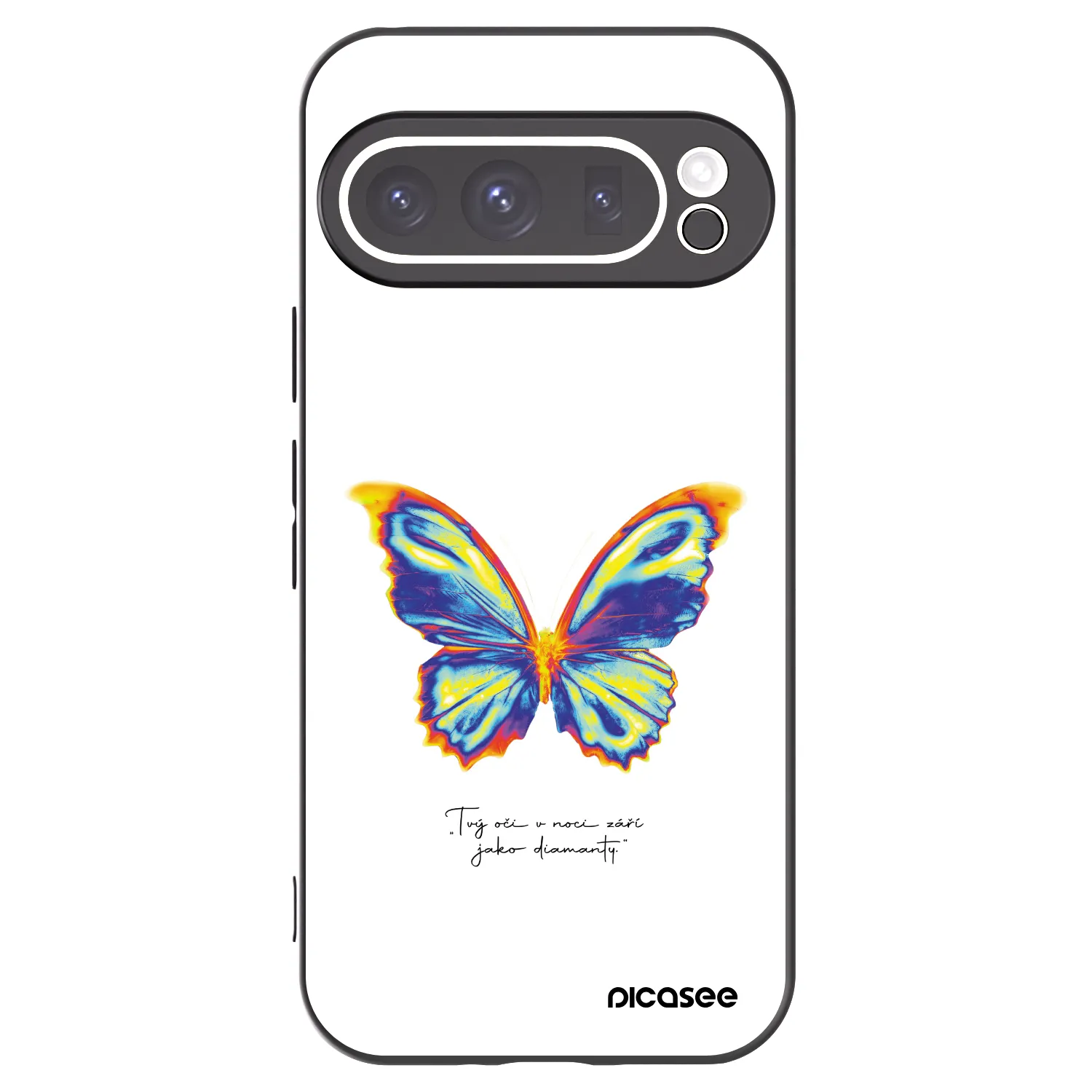 Picasee Google Pixel 9 Pro Hülle - Schwarzes Silikon - Diamanty White
