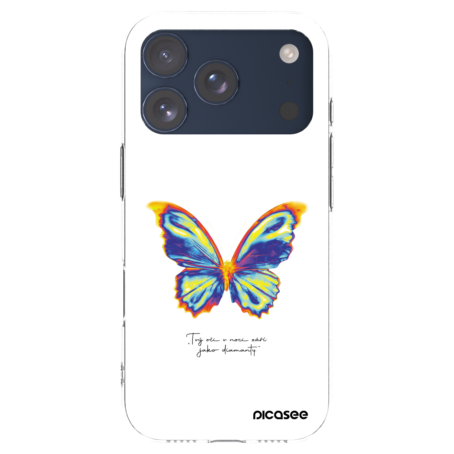 Picasee Apple iPhone 17 Pro Hülle - Transparentes Silikon - Diamanty White